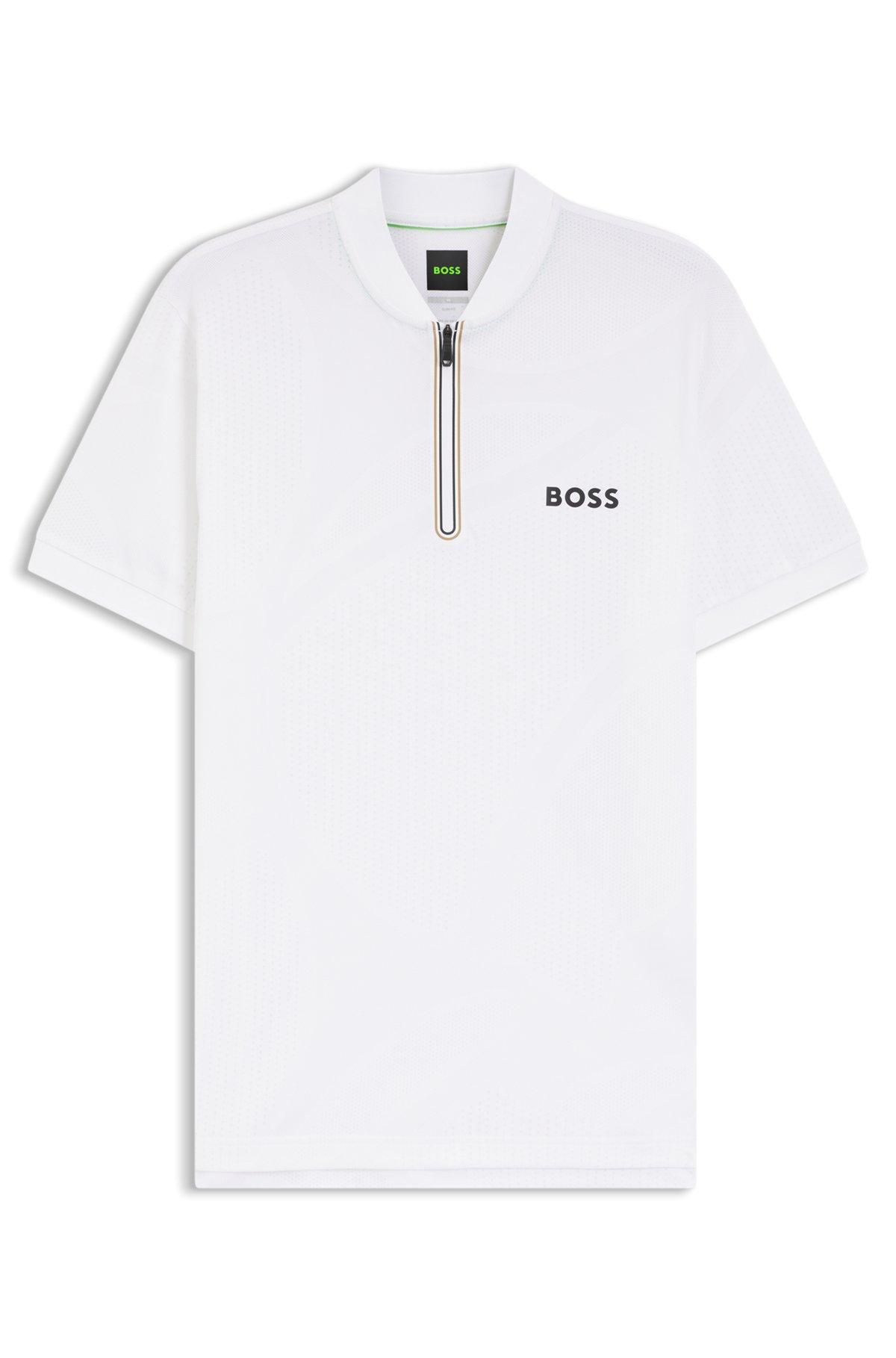 Bodymapping-jersey slim-fit polo shirt with zip neck Product Image