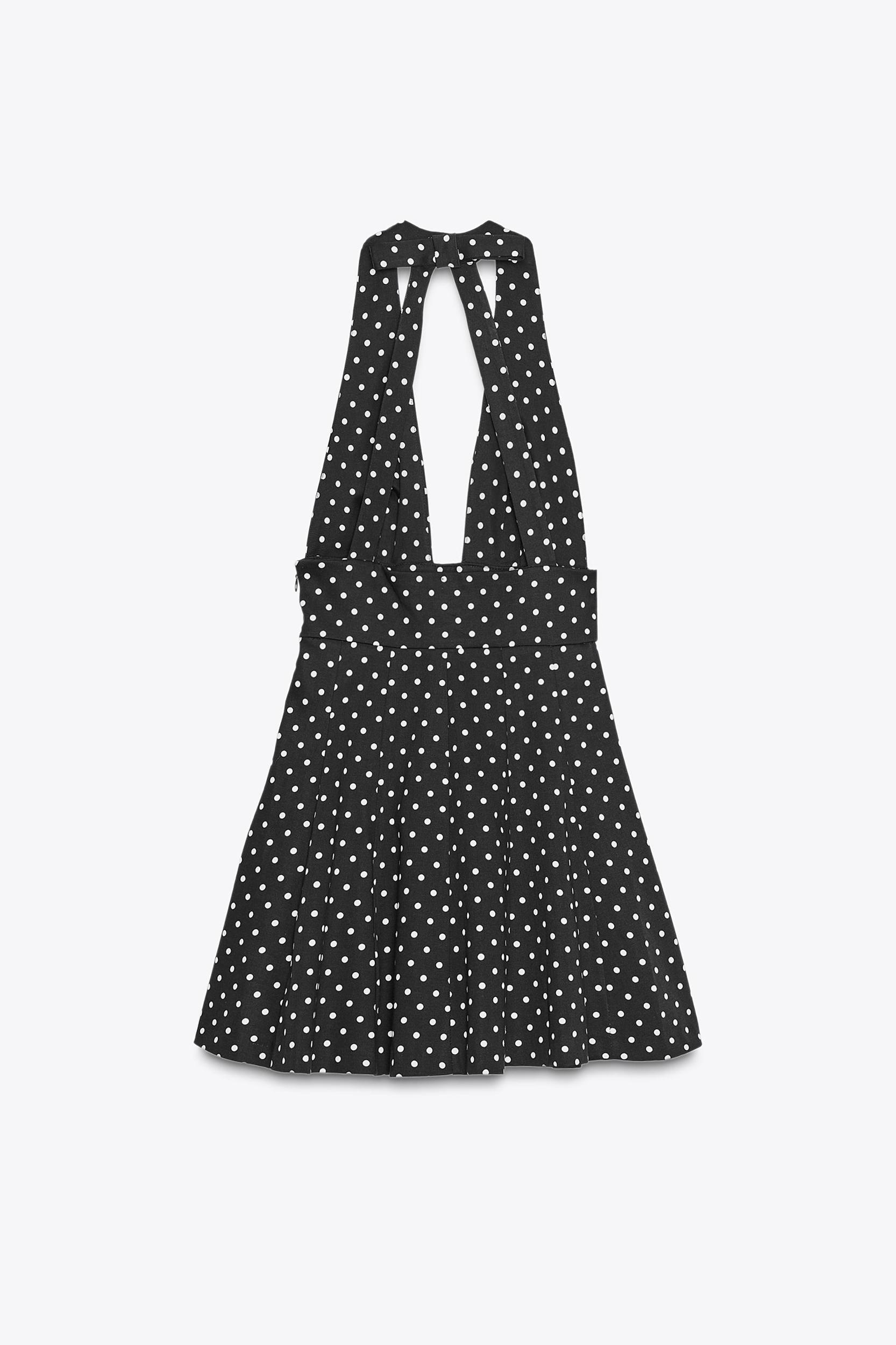 POLKA DOT HALTER MINI DRESS Product Image