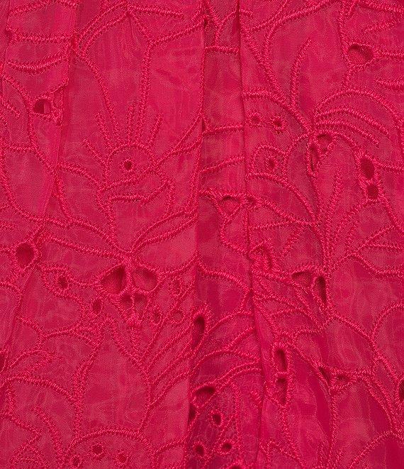 French Connection Embroidered Lace Sweetheart Neck Sleeveless Midi Dress Product Image