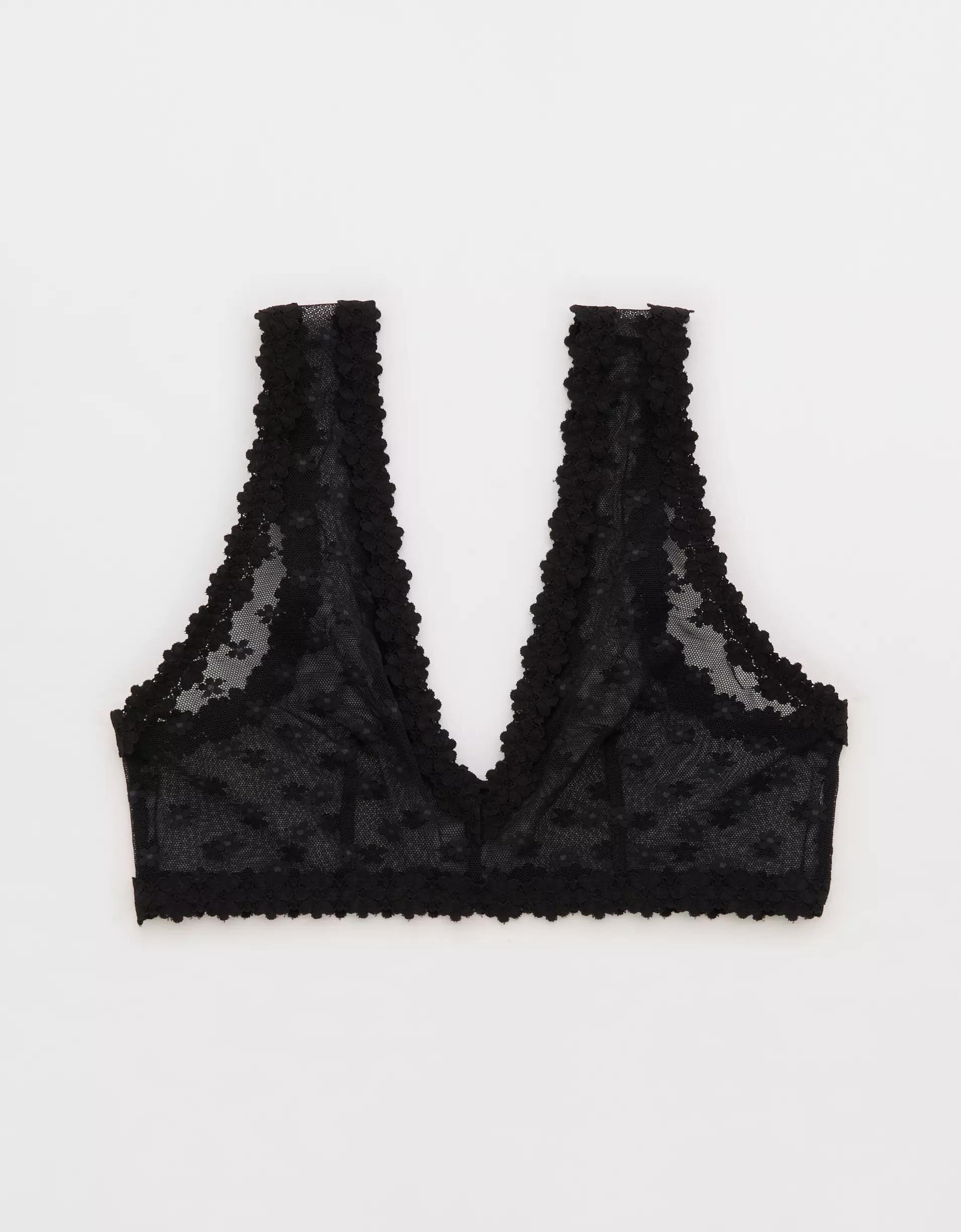 Show Off Daisy Mesh Plunge Bralette Women's Product Image