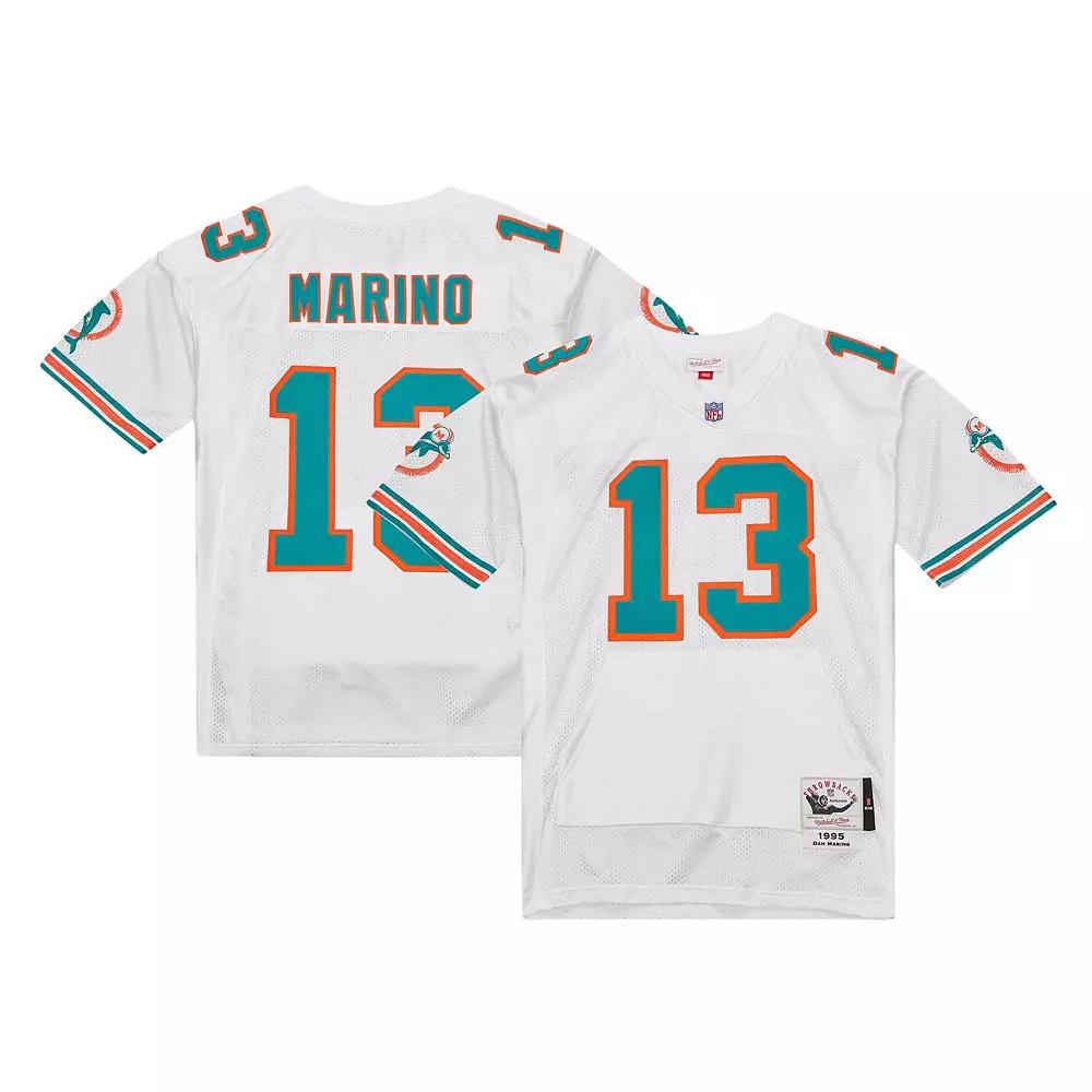 Men's Mitchell & Ness Dan Marino White Miami Dolphins 1995 Authentic Throwback Retired Player Jersey, Size: 52 Product Image