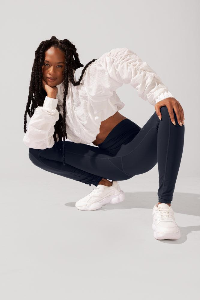 Crisscross Hourglass® Leggings with Pockets - Smoky Navy Product Image