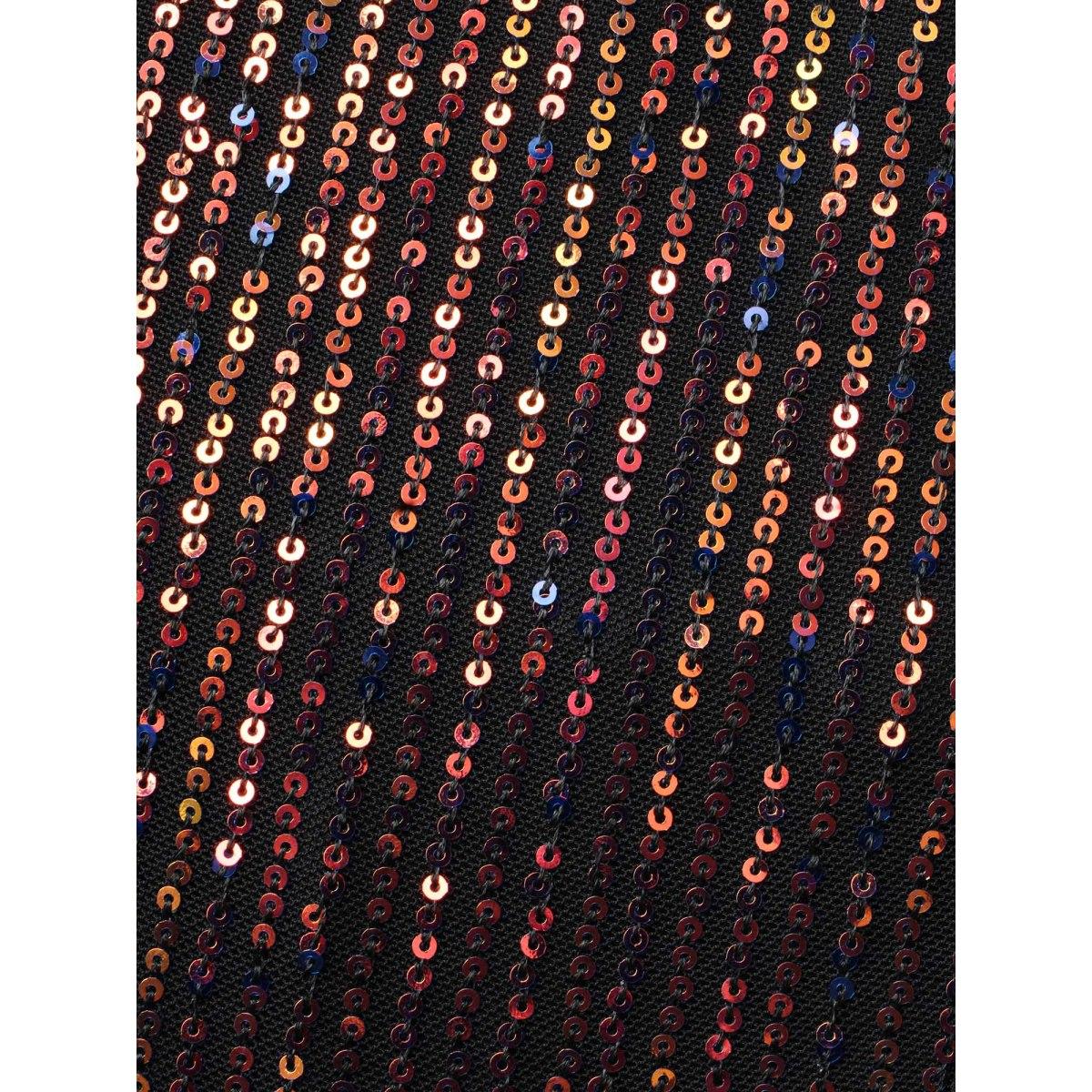 Plus Size Vest-Style Sequin Patchwork Elastic Waist Dress Black Women Cocktail Texture Party Curvy Bloomchic 28/5X Product Image