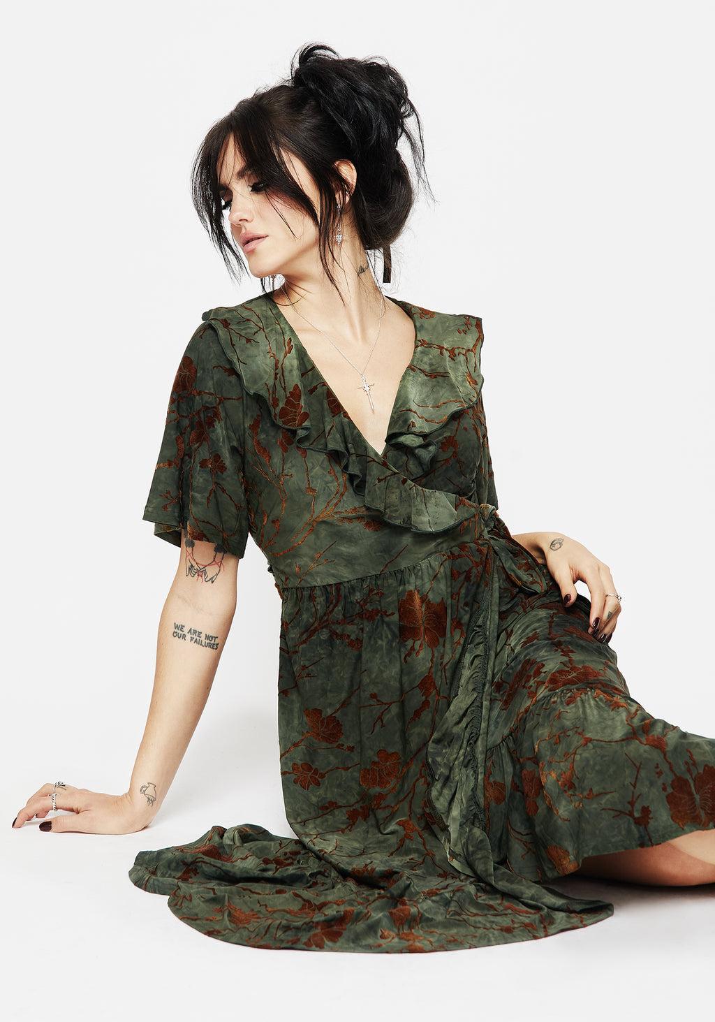Witchfire Ruffle Midaxi Wrap Dress Product Image