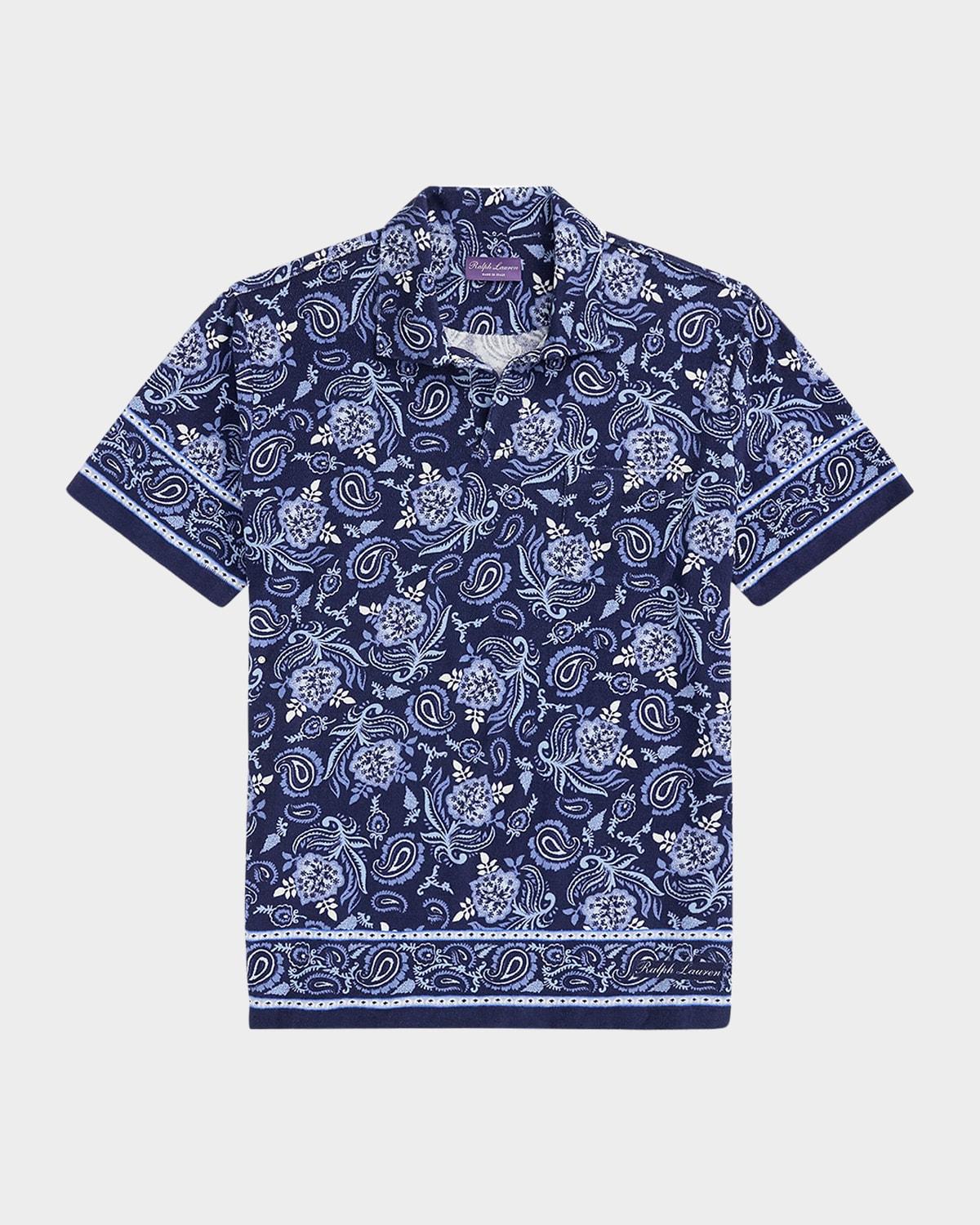 Men's Paisley Riviera Terry Polo Shirt Product Image
