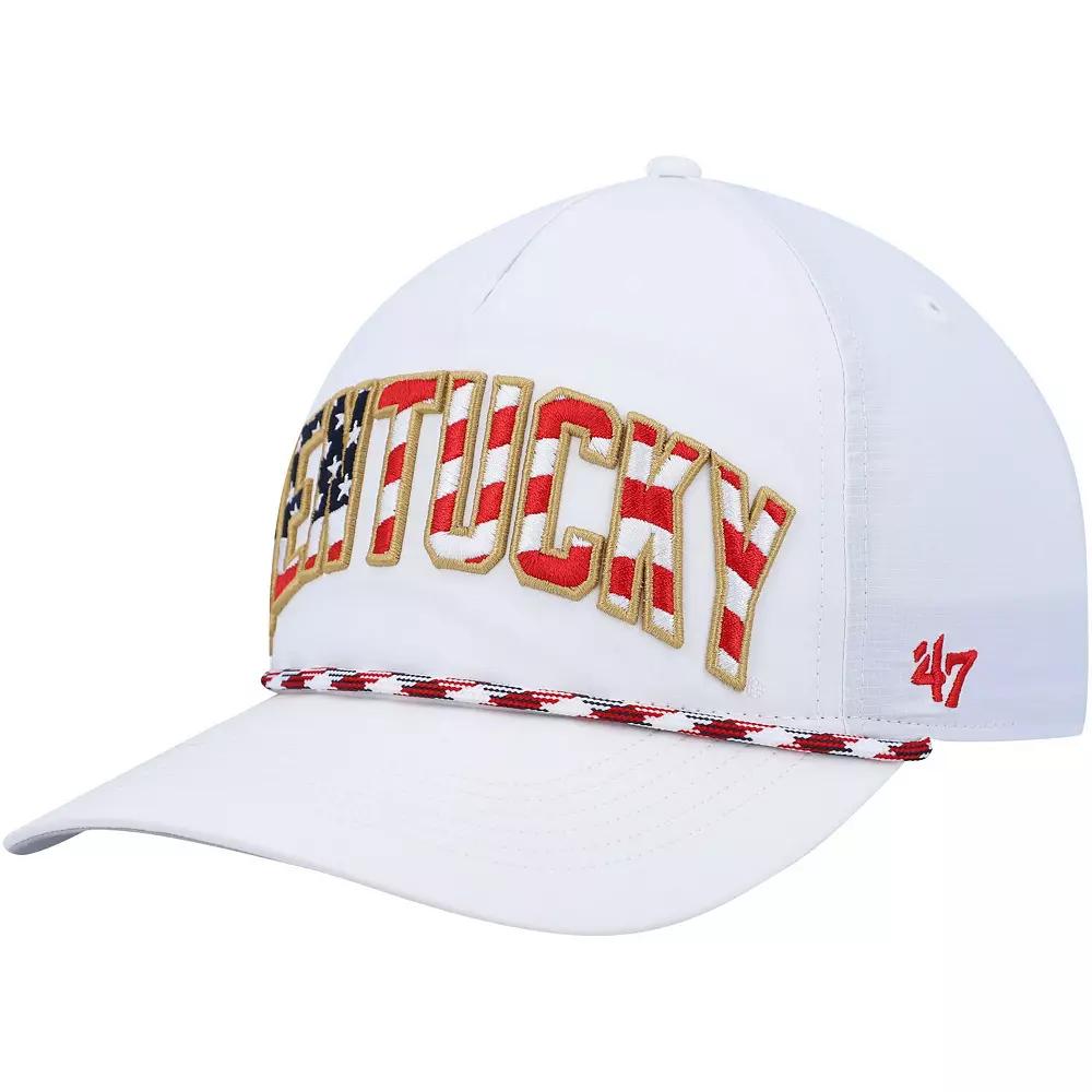 Men's '47 White Kentucky Wildcats Stars and Stripes Flag Flutter Hitch Snapback Hat Product Image