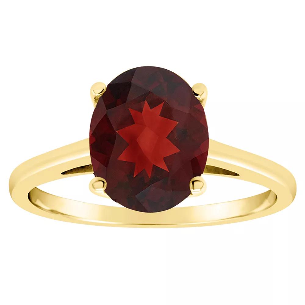 Alyson Layne 14k Gold Oval Garnet Solitaire Ring, Women's, Size: 7 Product Image