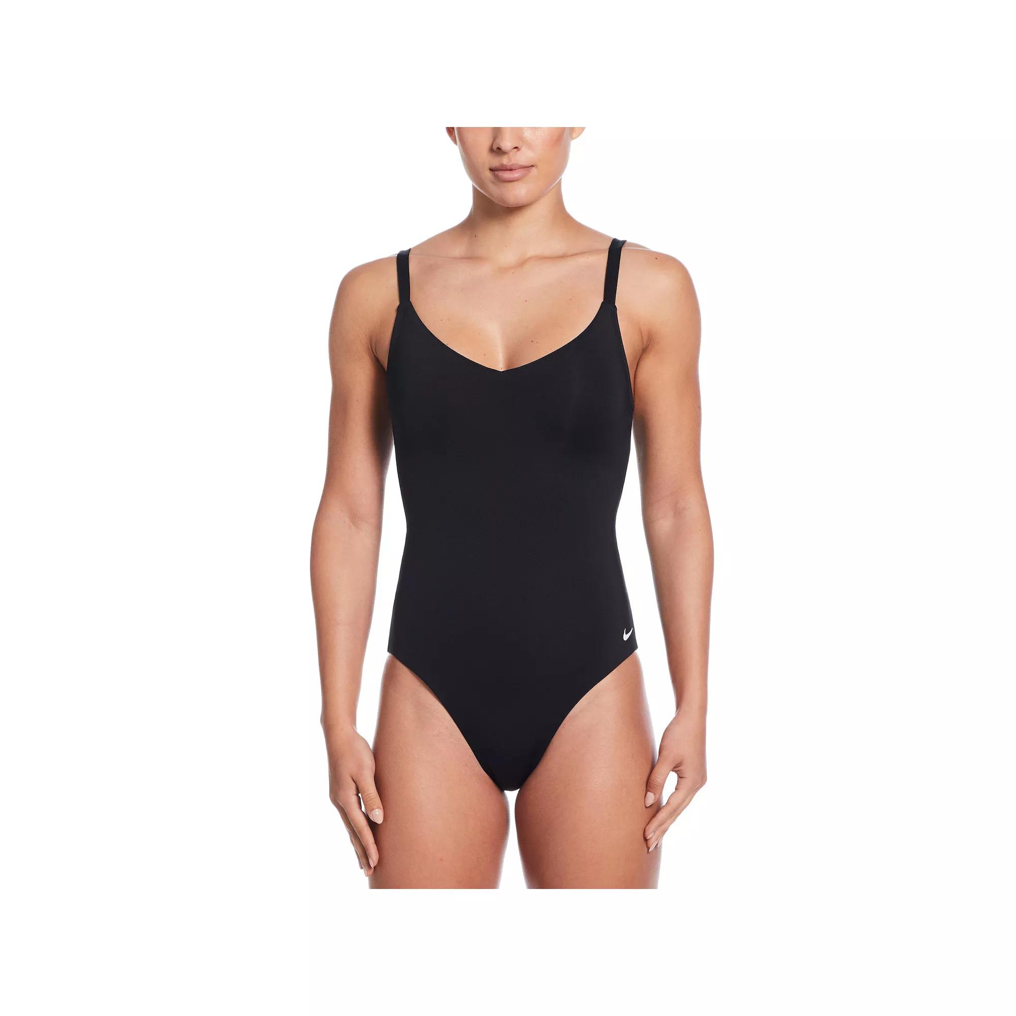 Womens Nike V-Neck One-Piece Swimsuit Product Image