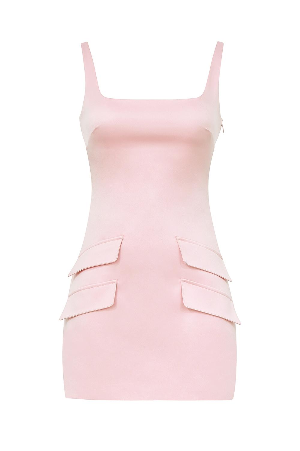 Cosette  rose shadow satin sleeveless mini dress - sale Product Image