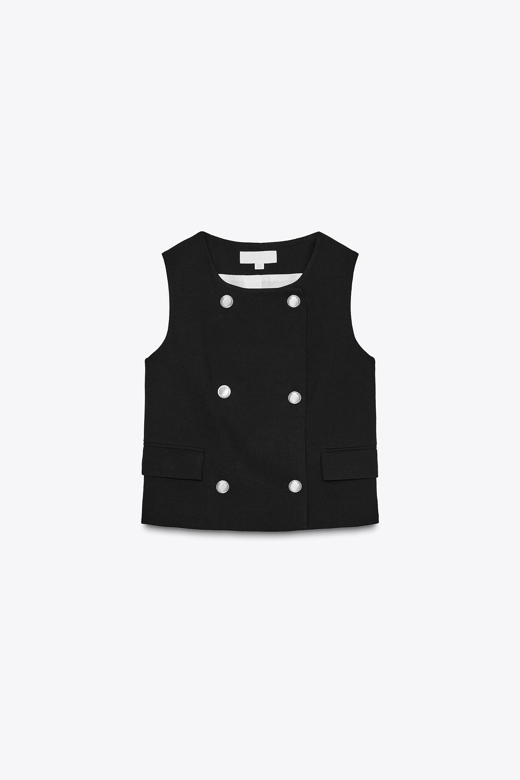 GOLD BUTTON DOUBLE BREASTED VEST Product Image