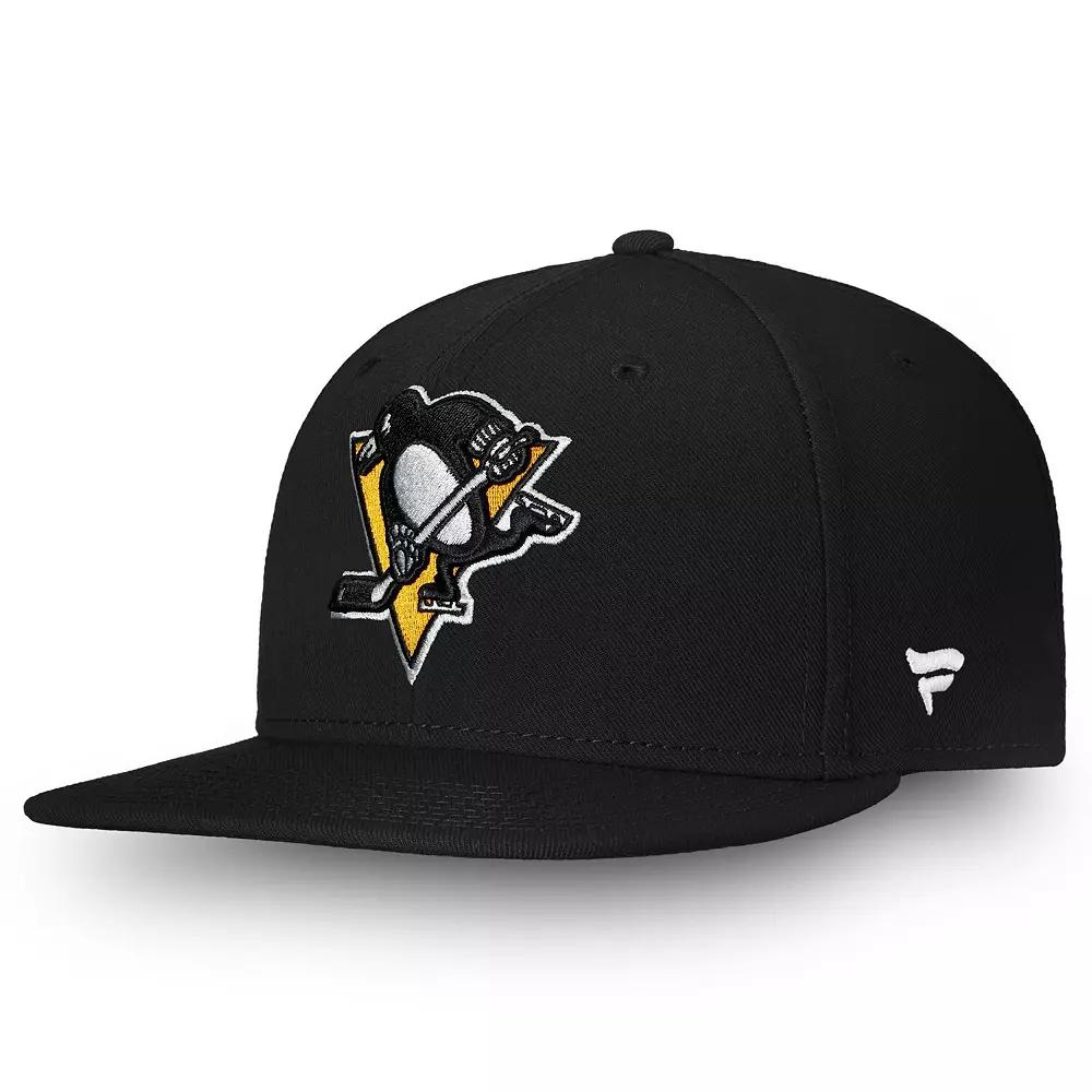 Men's Fanatics Branded Black Pittsburgh Penguins Core Primary Logo Snapback Adjustable Hat Product Image