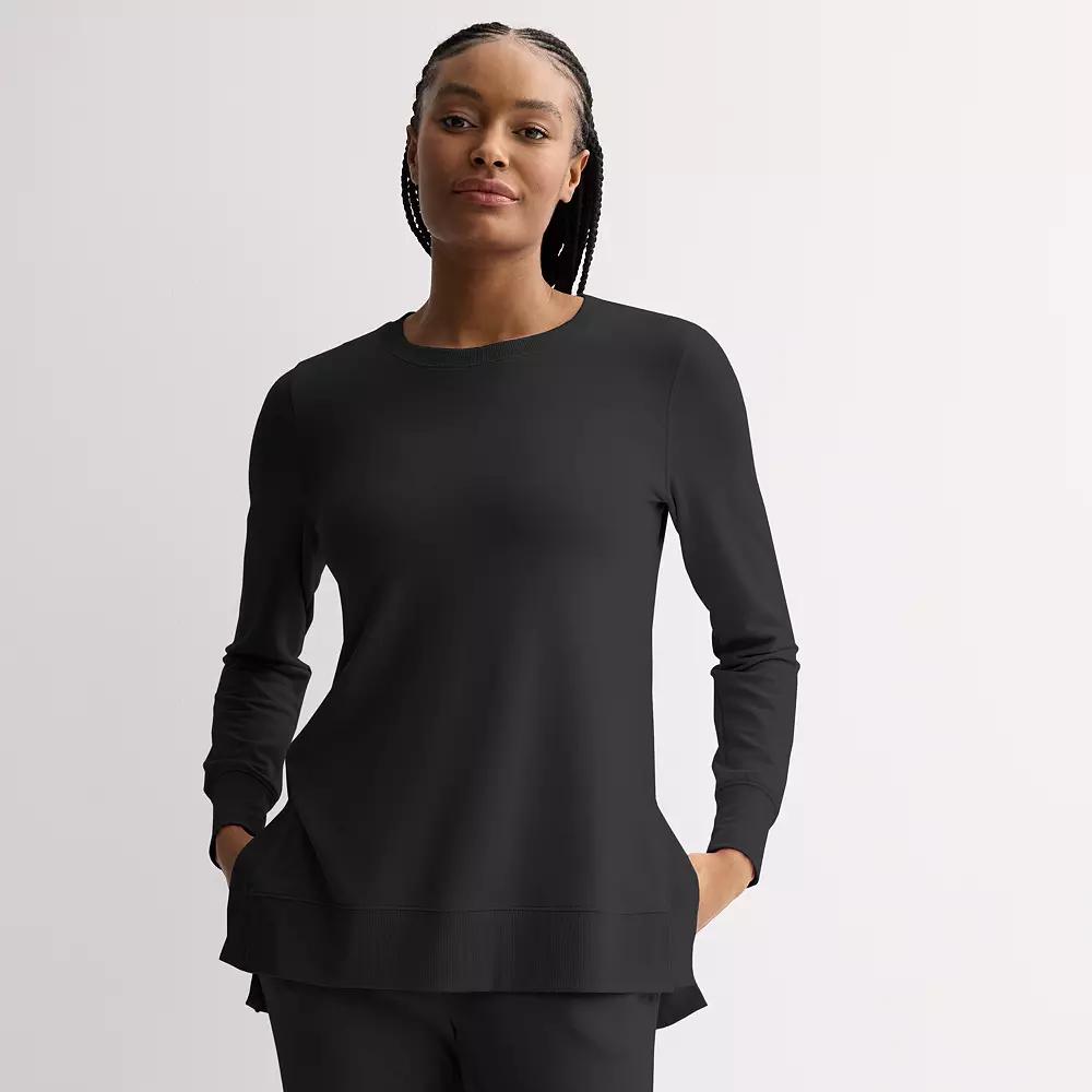 Women's Tek Gear French Terry Rib Tunic, Size: Small, Mineral Black Product Image