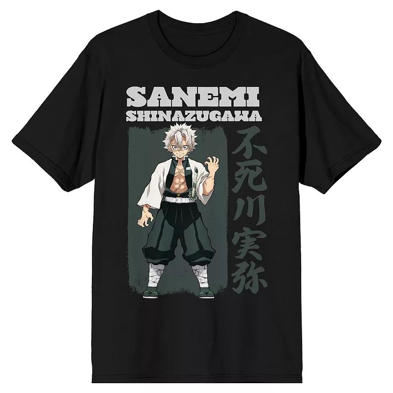 Men's Demon Slayer Sanemi Short Sleeve Graphic T-Shirt, Size: XXL, Black Product Image
