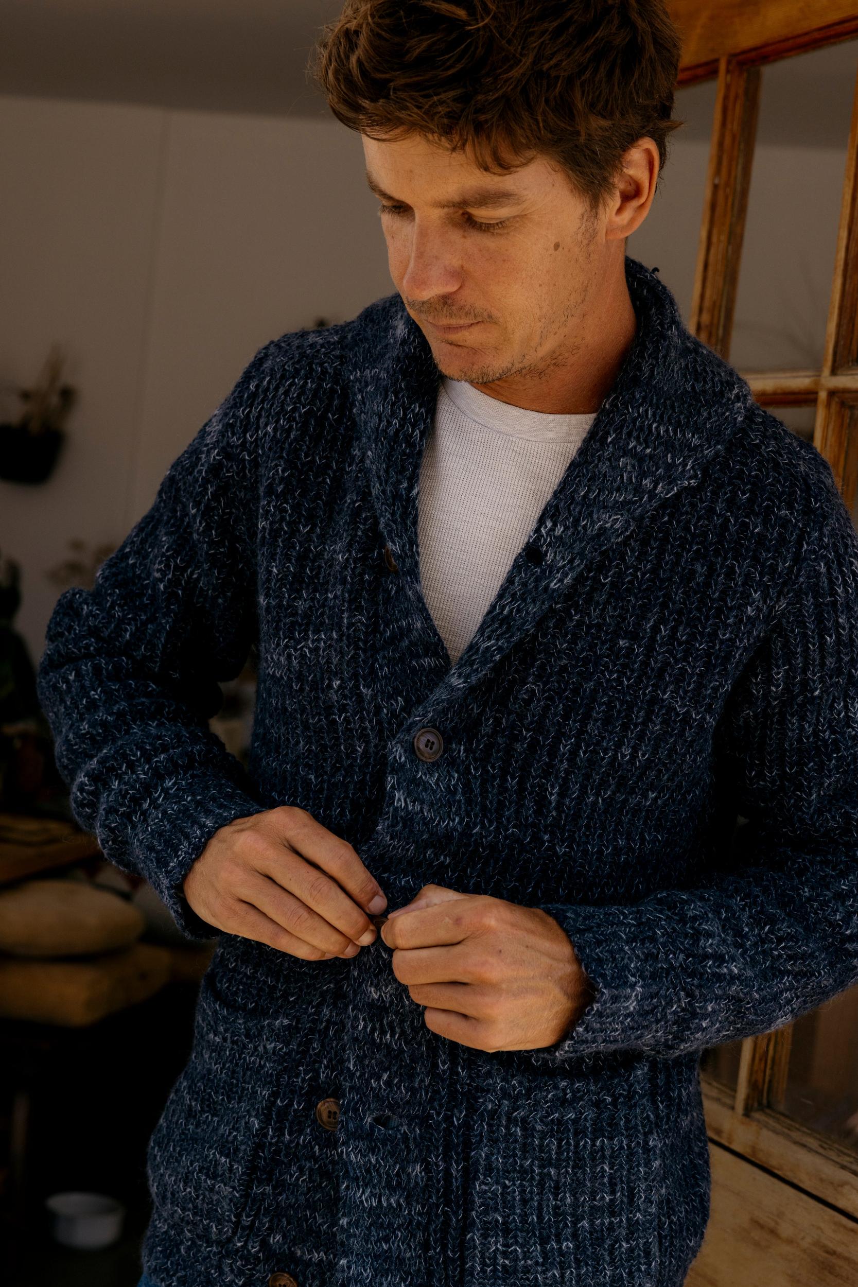 Alfred's Shawl Cardigan Sweater - Insignia Blue Product Image