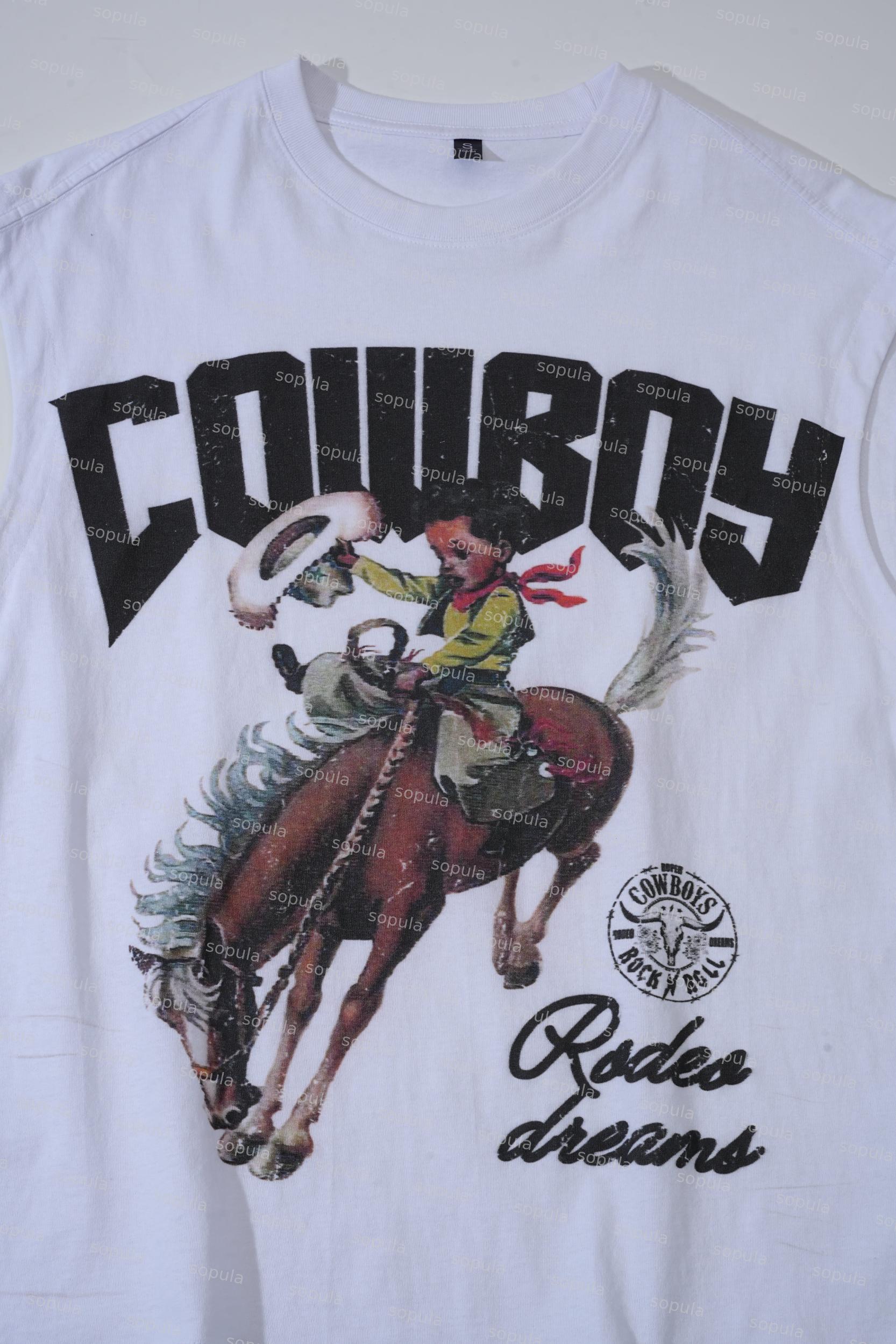 Cowboy Rodeo Dreams Print Tank Top Product Image