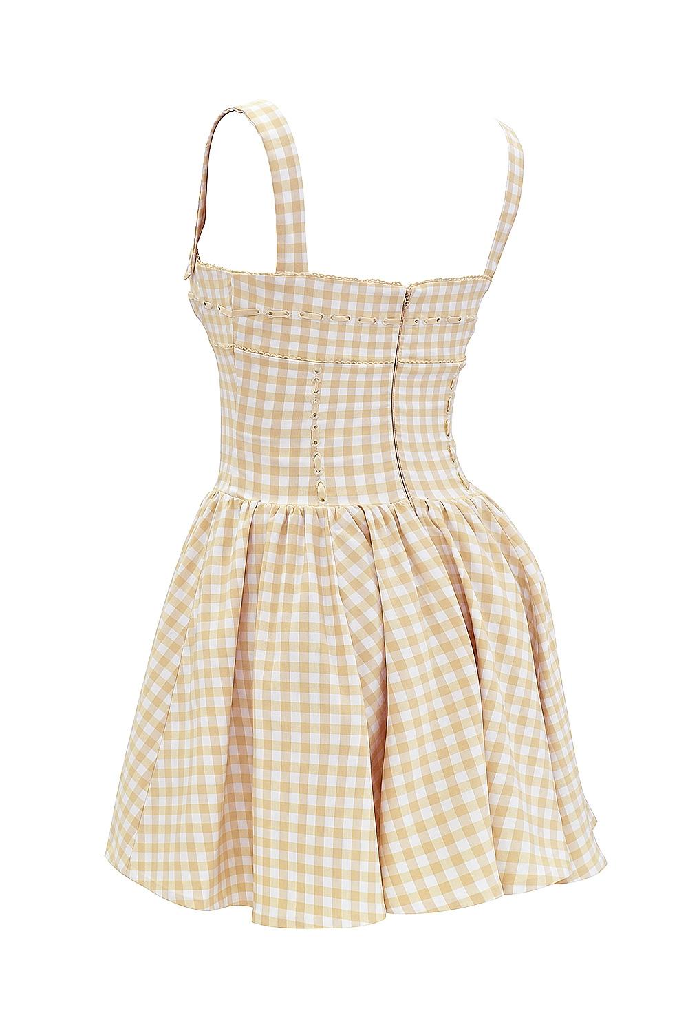 Isadora  gingerbread gingham mini dress Product Image