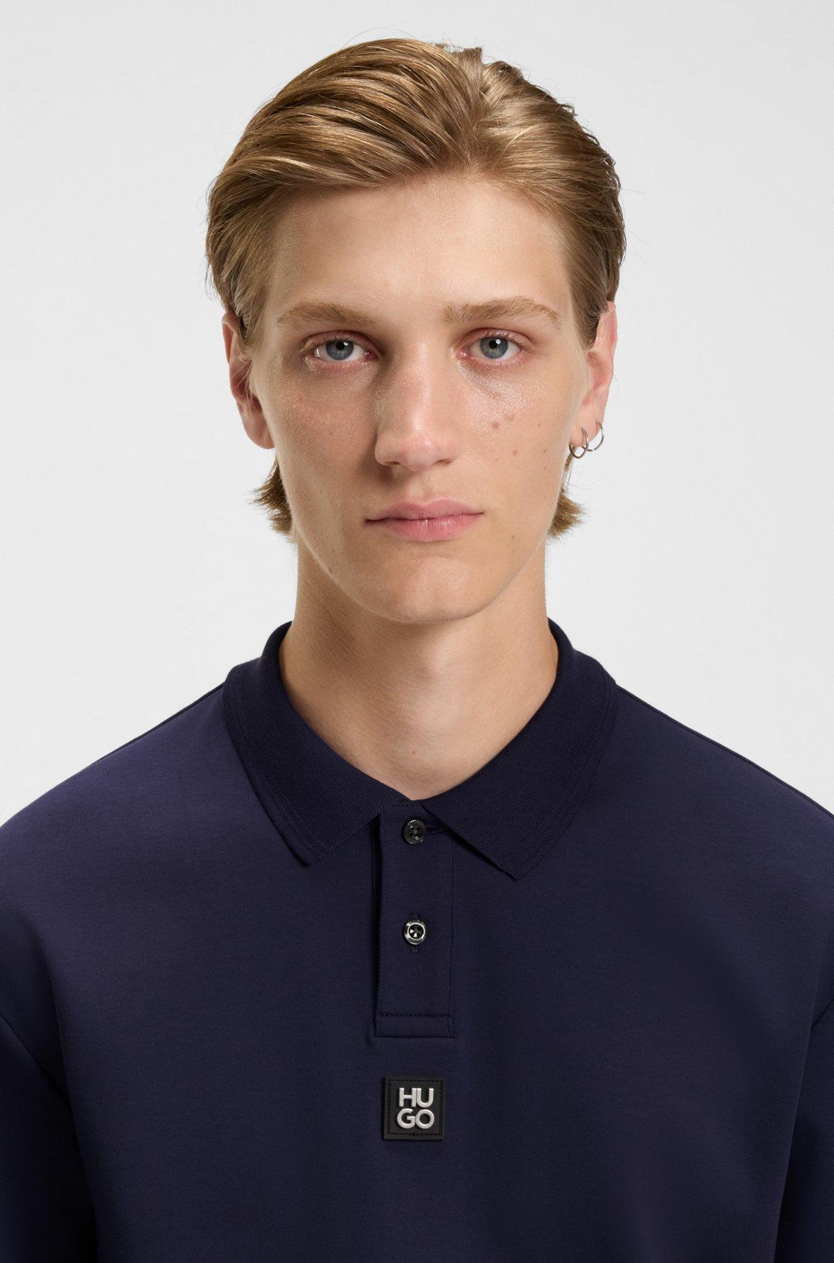 Stacked-logo polo shirt in interlock cotton Product Image