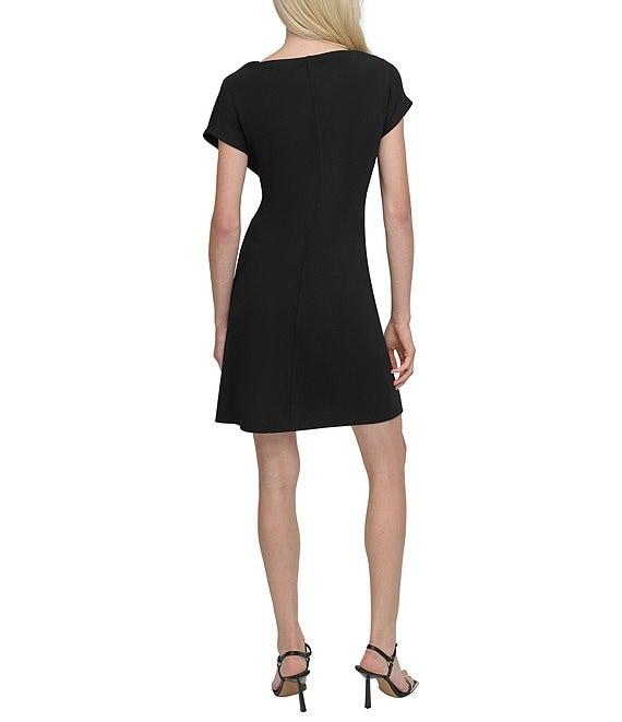 DKNY by Donna Karan Boat Neck Short Sleeve Matte Jersey Tunic Dress Product Image