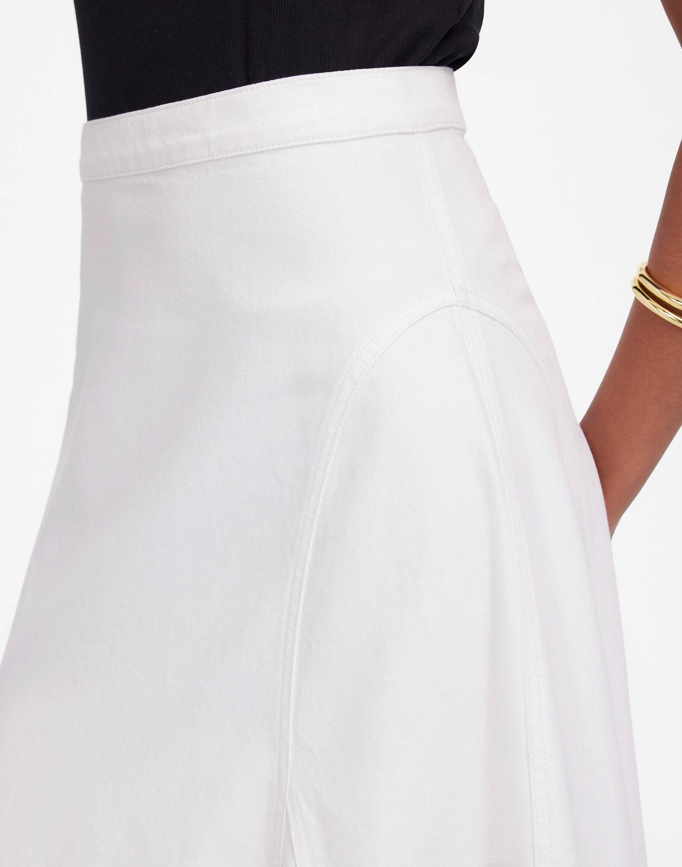 Fluted Midi Skirt in Tile White Product Image
