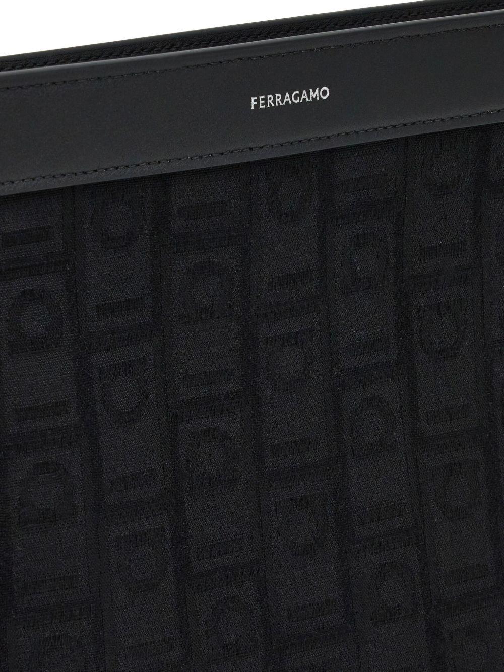 jacquard leather-trim pouch Product Image