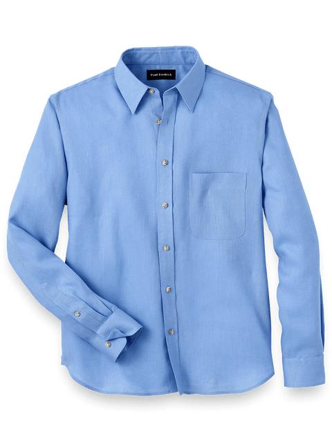 Linen Solid Casual Shirt - Light Blue Product Image