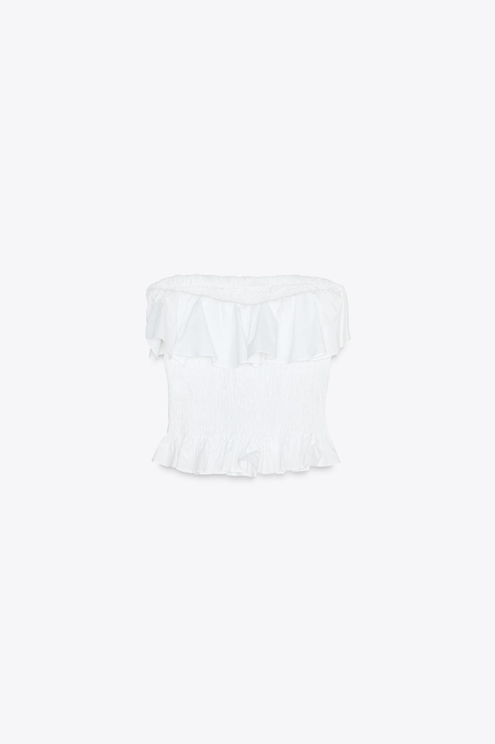 STRAPLESS POPLIN TOP Product Image
