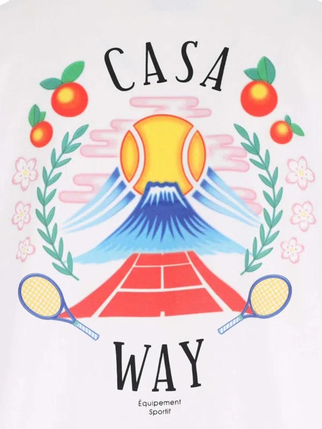 CASABLANCA Mens Casa Way Mountain Graphic-print Cotton-jersey T-shirt Xxxl In White Product Image