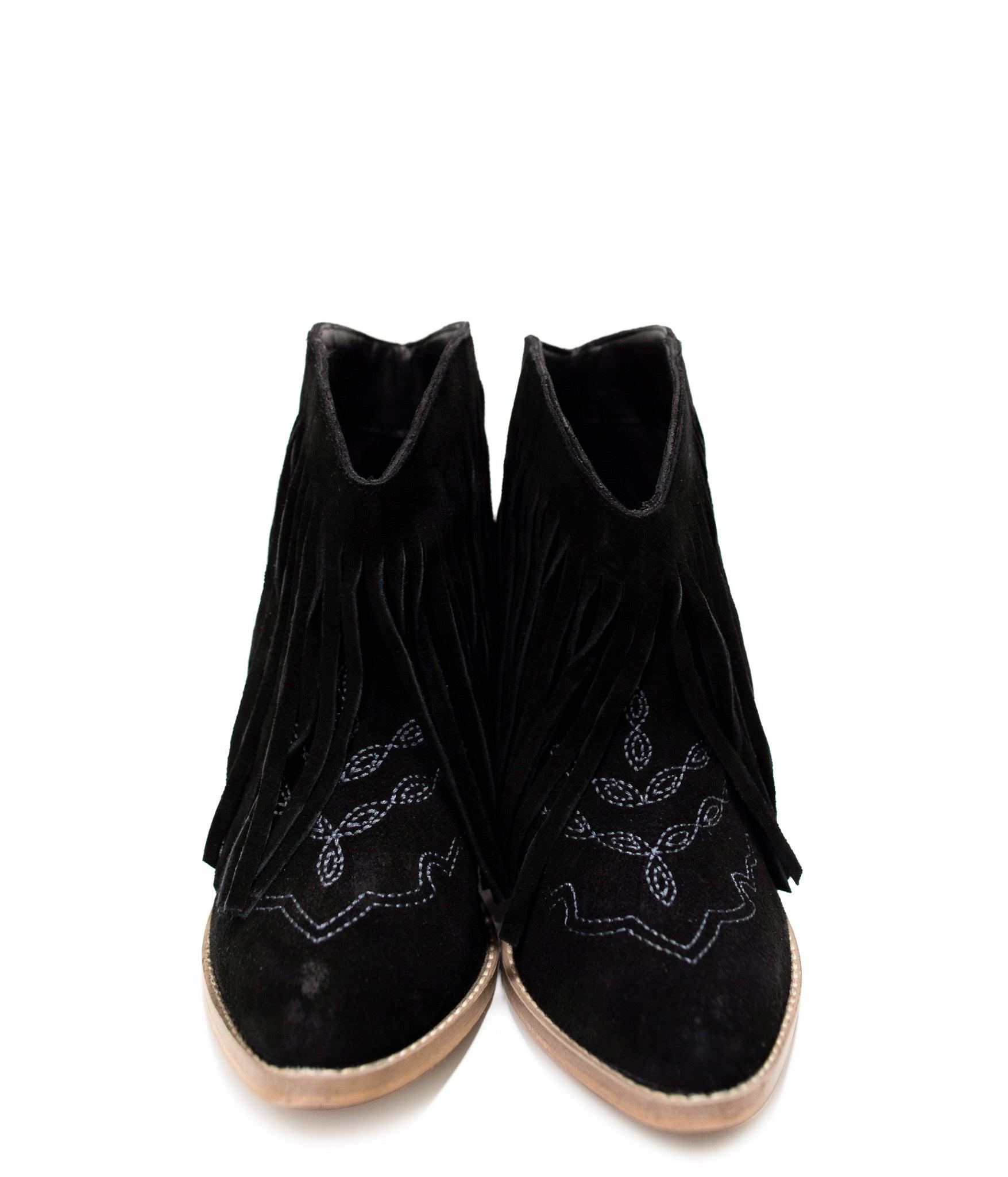 Amos Fringe Ankle Bootie in Tan Suede (Online Exclusive) Product Image