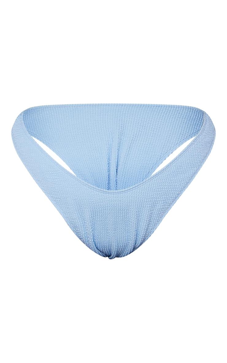 Plus Blue Ribbed Bikini Bottoms Product Image