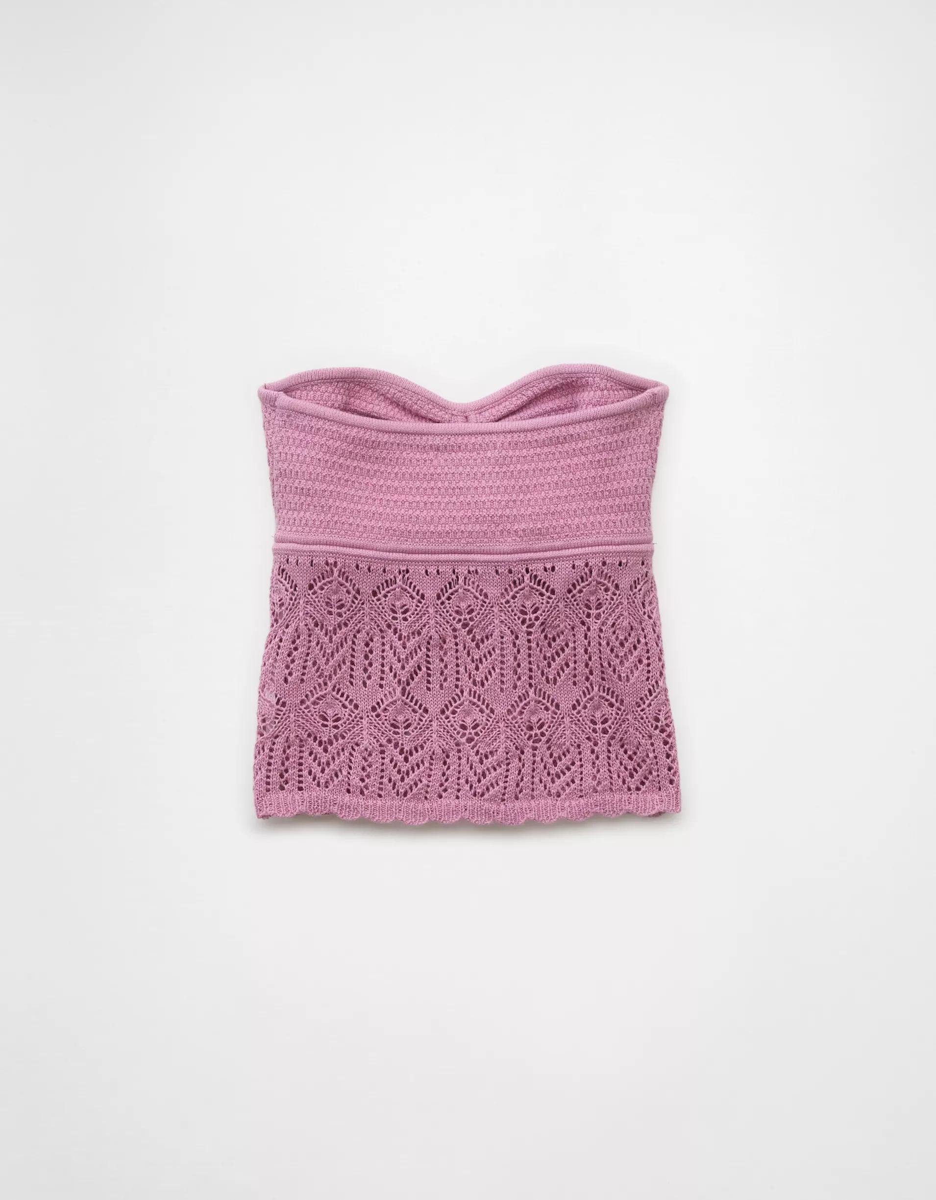 AE Cropped Crochet Tube Top Product Image