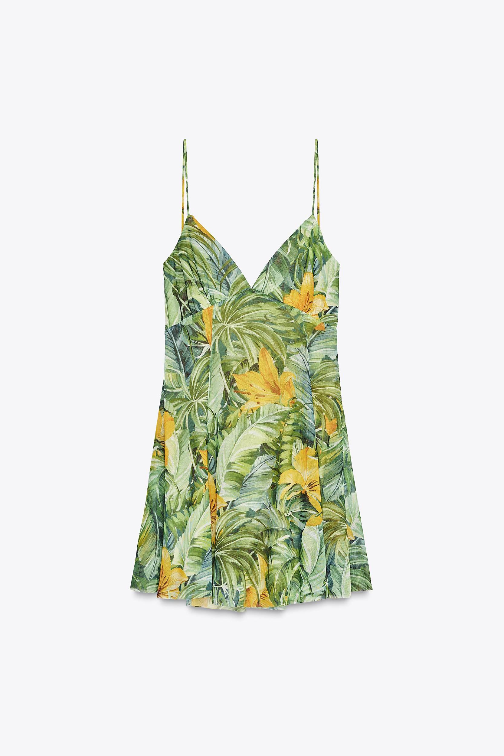 PRINTED TULLE MINI DRESS Product Image