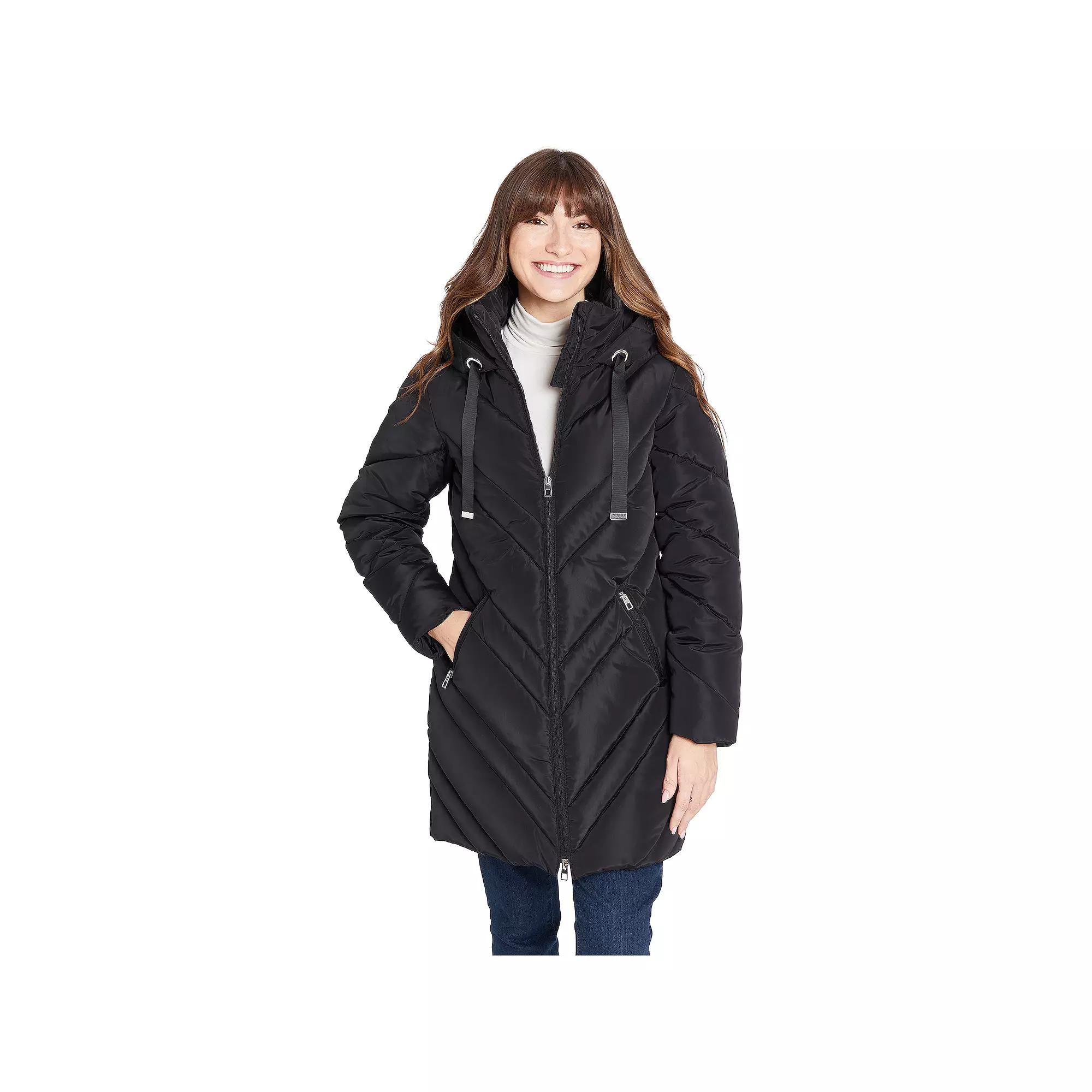 Women's Nine West Chevron Quilted Puffer Jacket,  Product Image