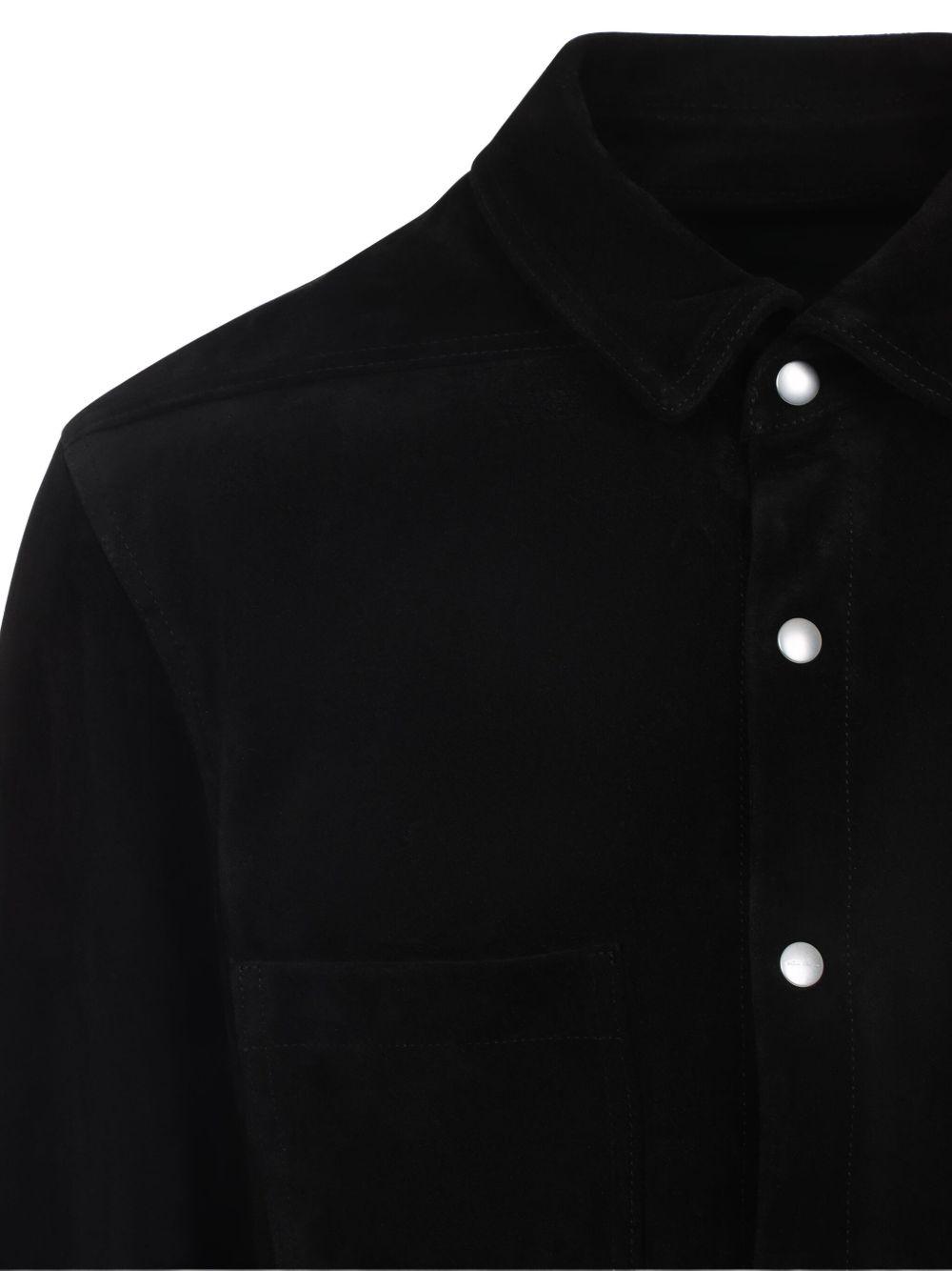 button-fastening suede shirt Product Image