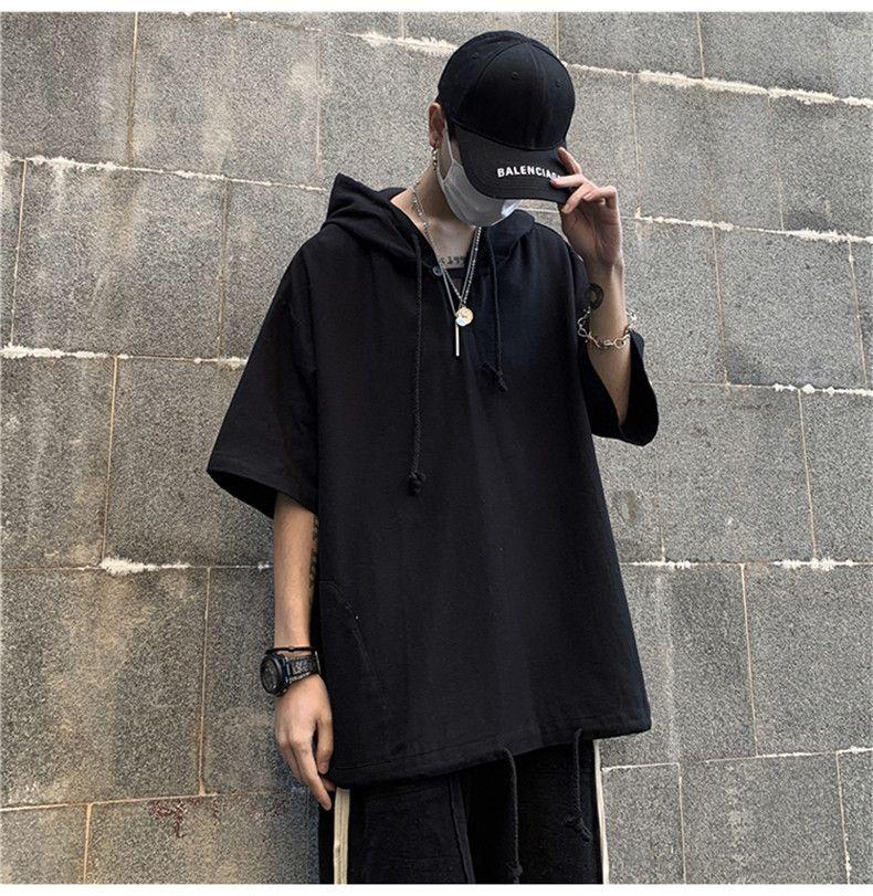 Short-Sleeve Hooded Top Product Image