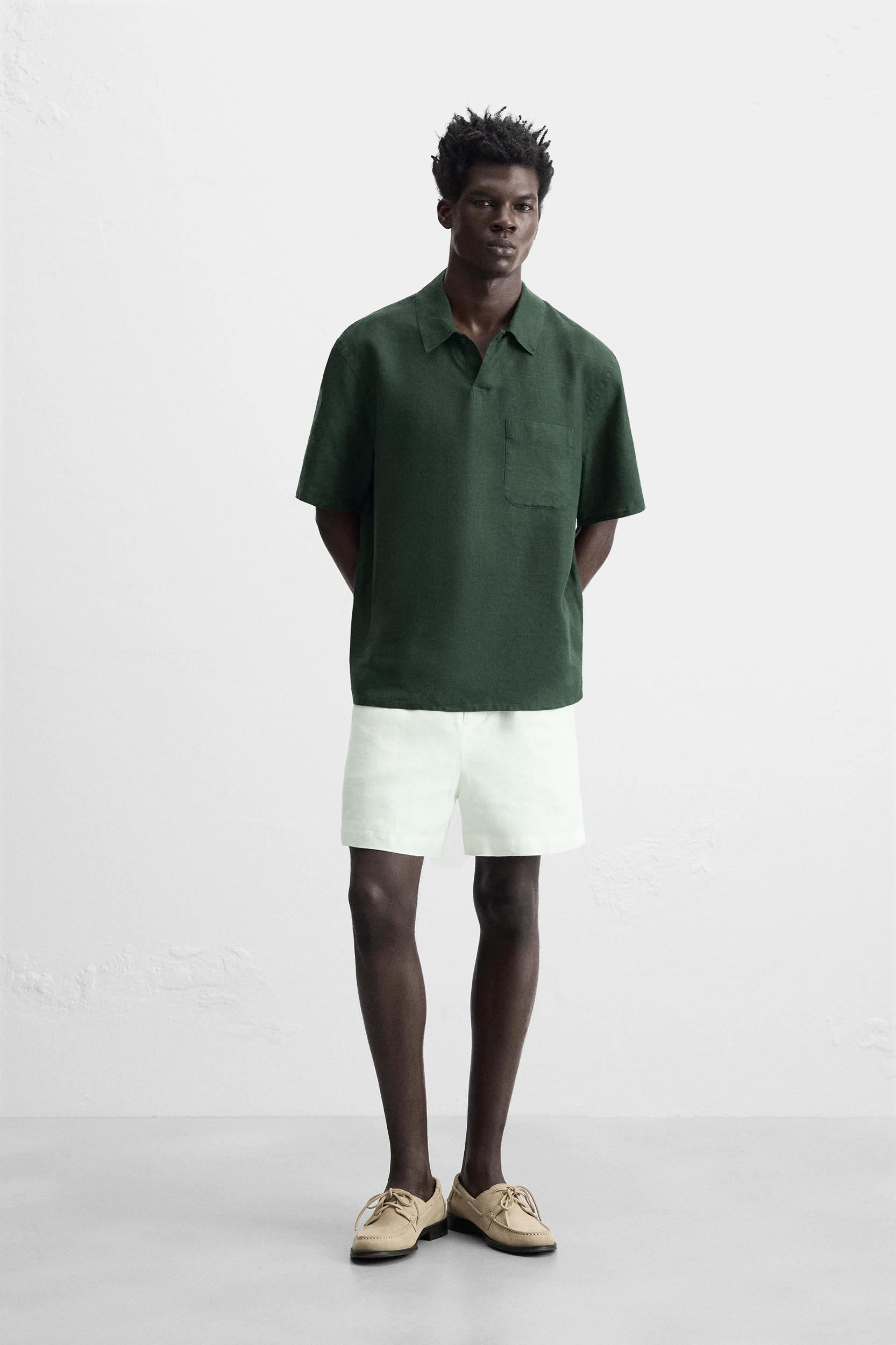 100% LINEN POLO SHIRT Product Image