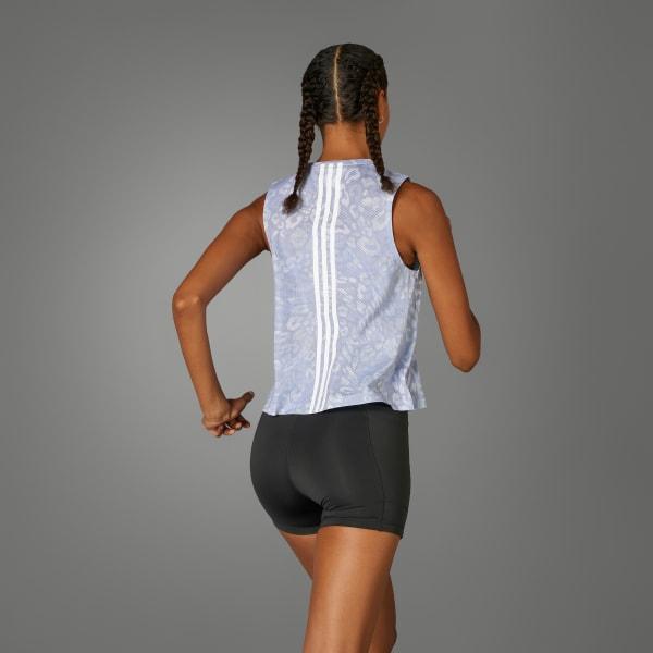 adidas Own the Run CLIMACOOL 3-Stripes Tank Top Dash Grey L Womens Product Image