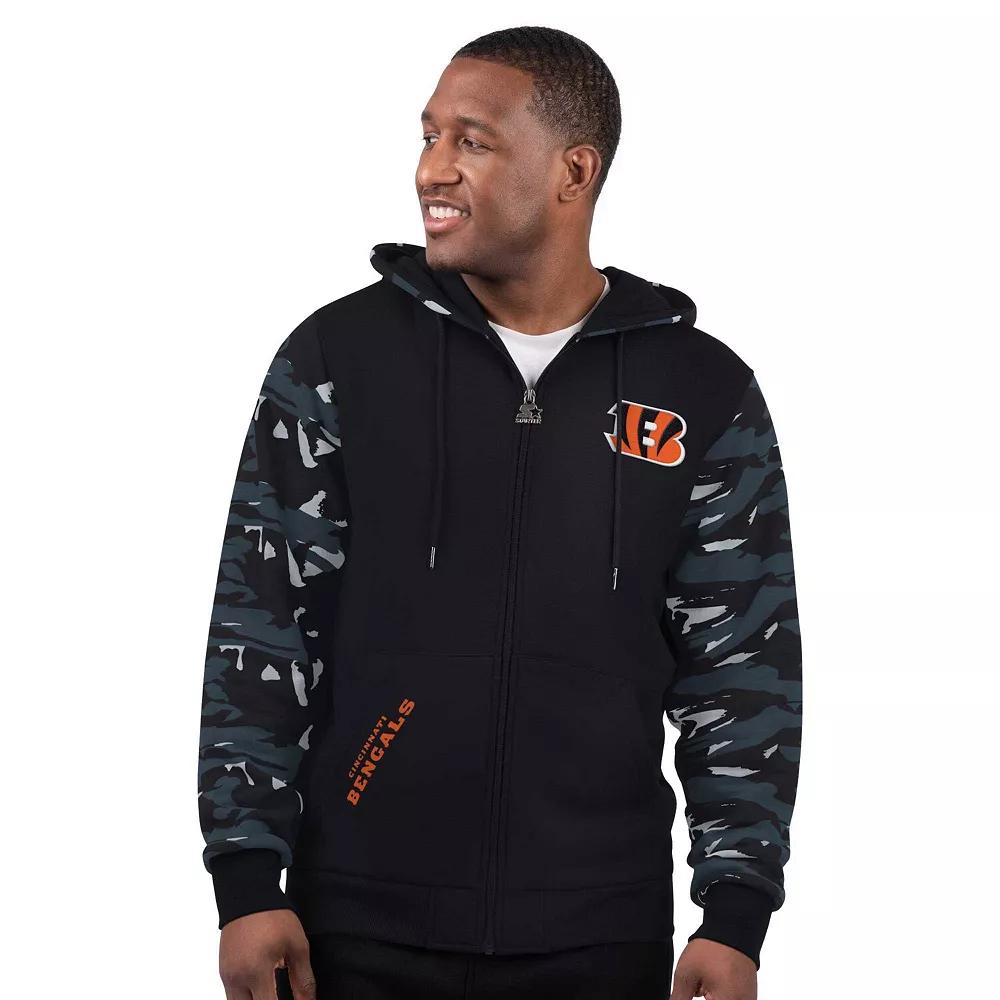 Men's Starter Black Cincinnati Bengals Thursday Night Gridiron Full-Zip Hoodie,  Product Image