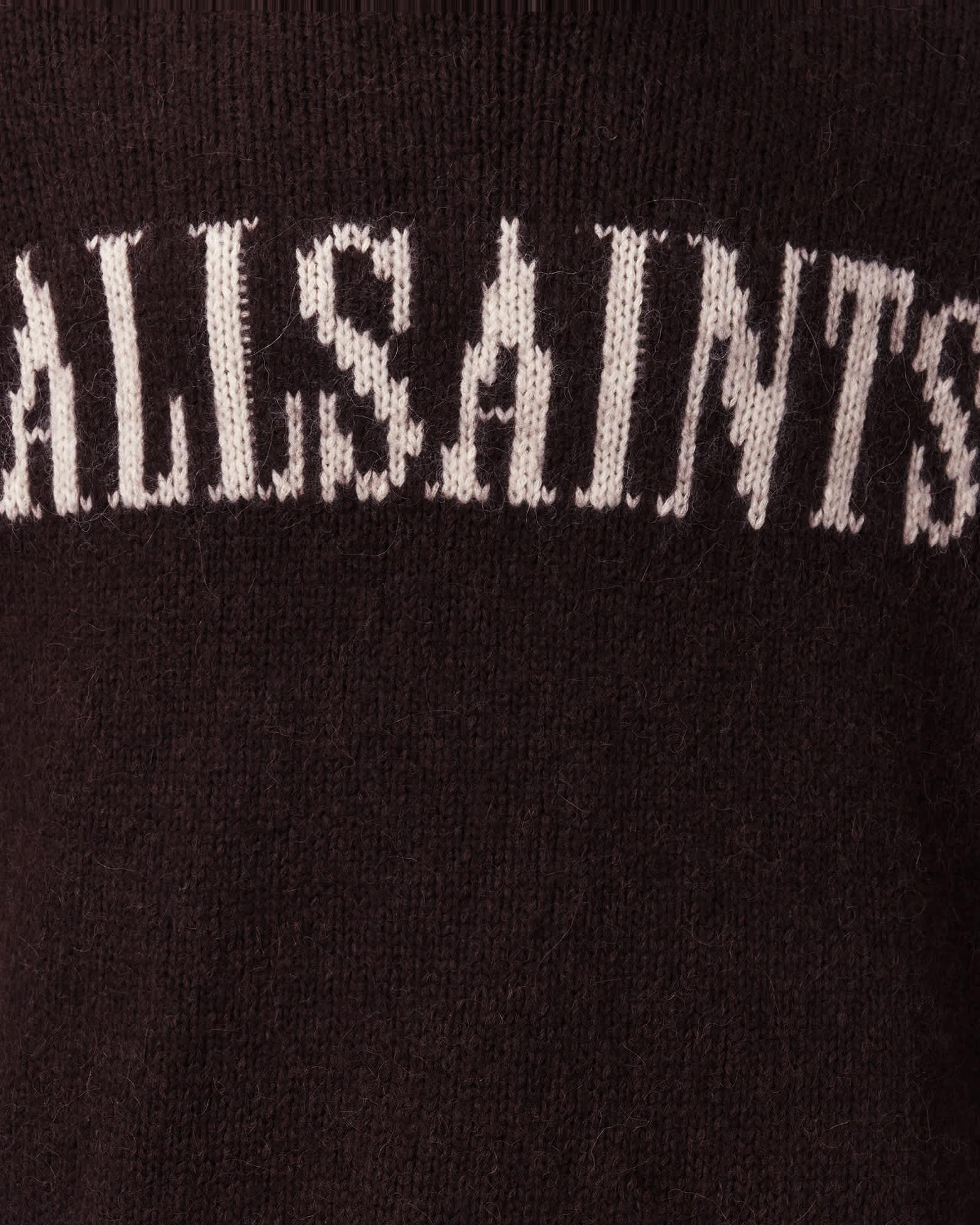 Stokes Oversized Boxy Sweater BROWN/ECRU WHITE | ALLSAINTS US Product Image