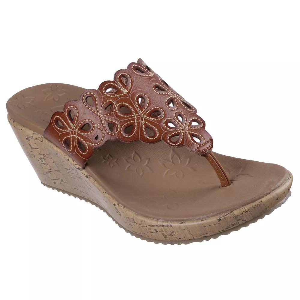 Skechers Womens Beverlee - Summer Spirit Thong Wedge Sandal Product Image