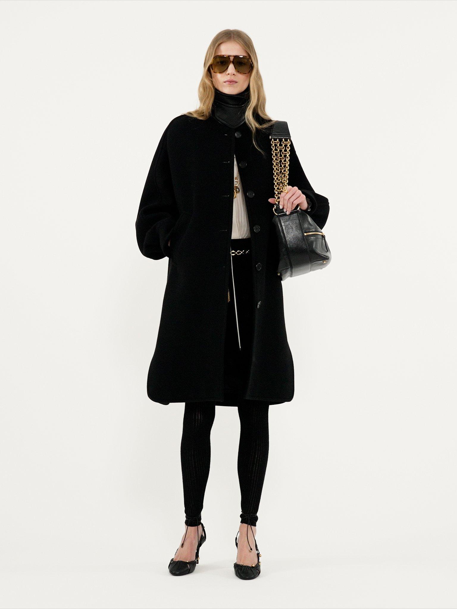 Oversized mid-length coat in wool Product Image