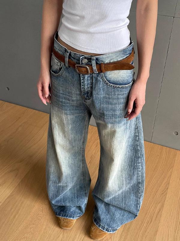 Old-Fashioned Washed Boyfriend Jeans Product Image