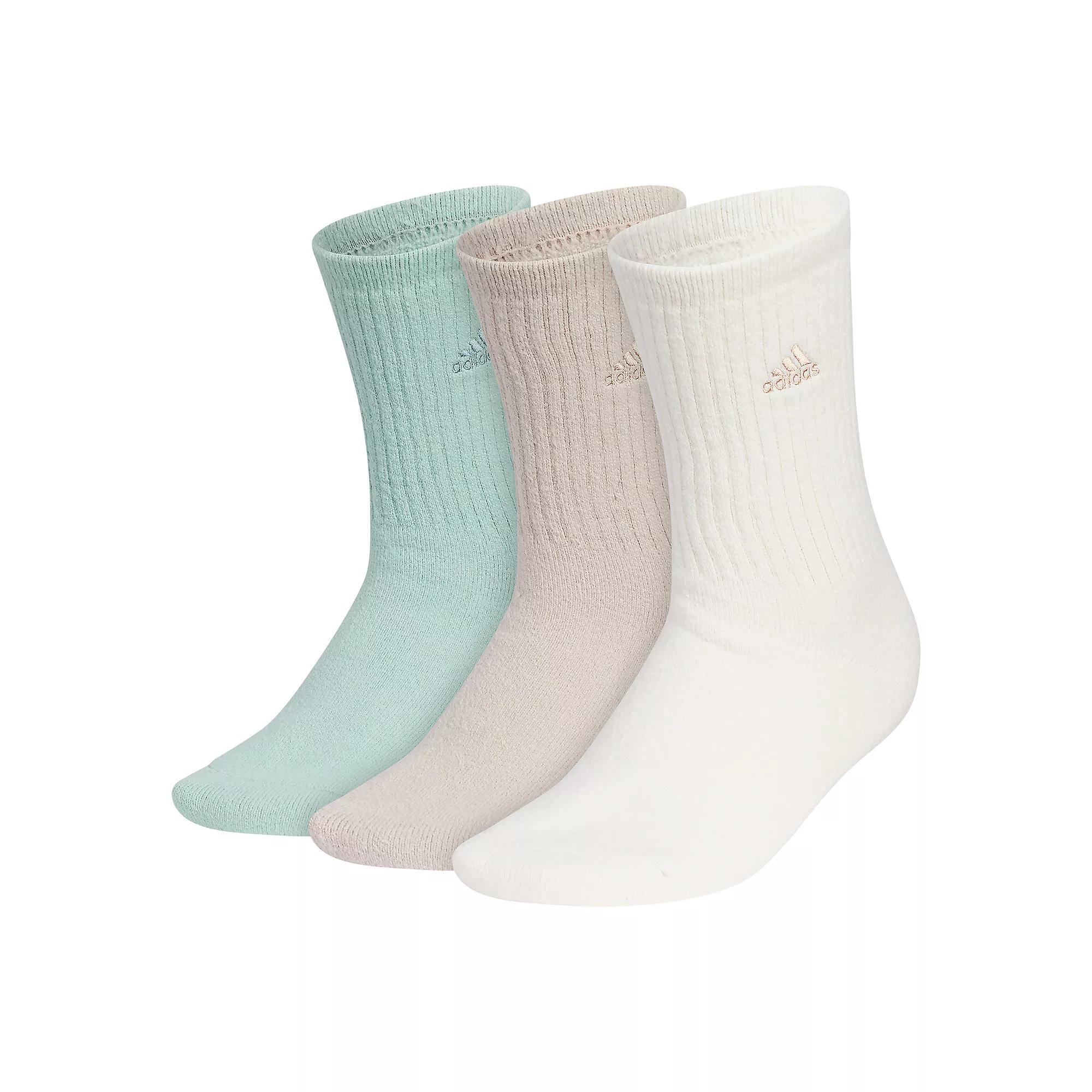 Women's adidas Cushioned Comfort 3-Pack Crew Socks, Size: 5-10, Green Product Image