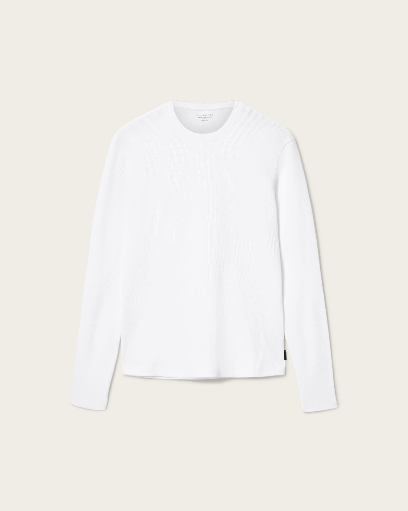 Theo Long Sleeve Crew Optic White | ALLSAINTS US Product Image