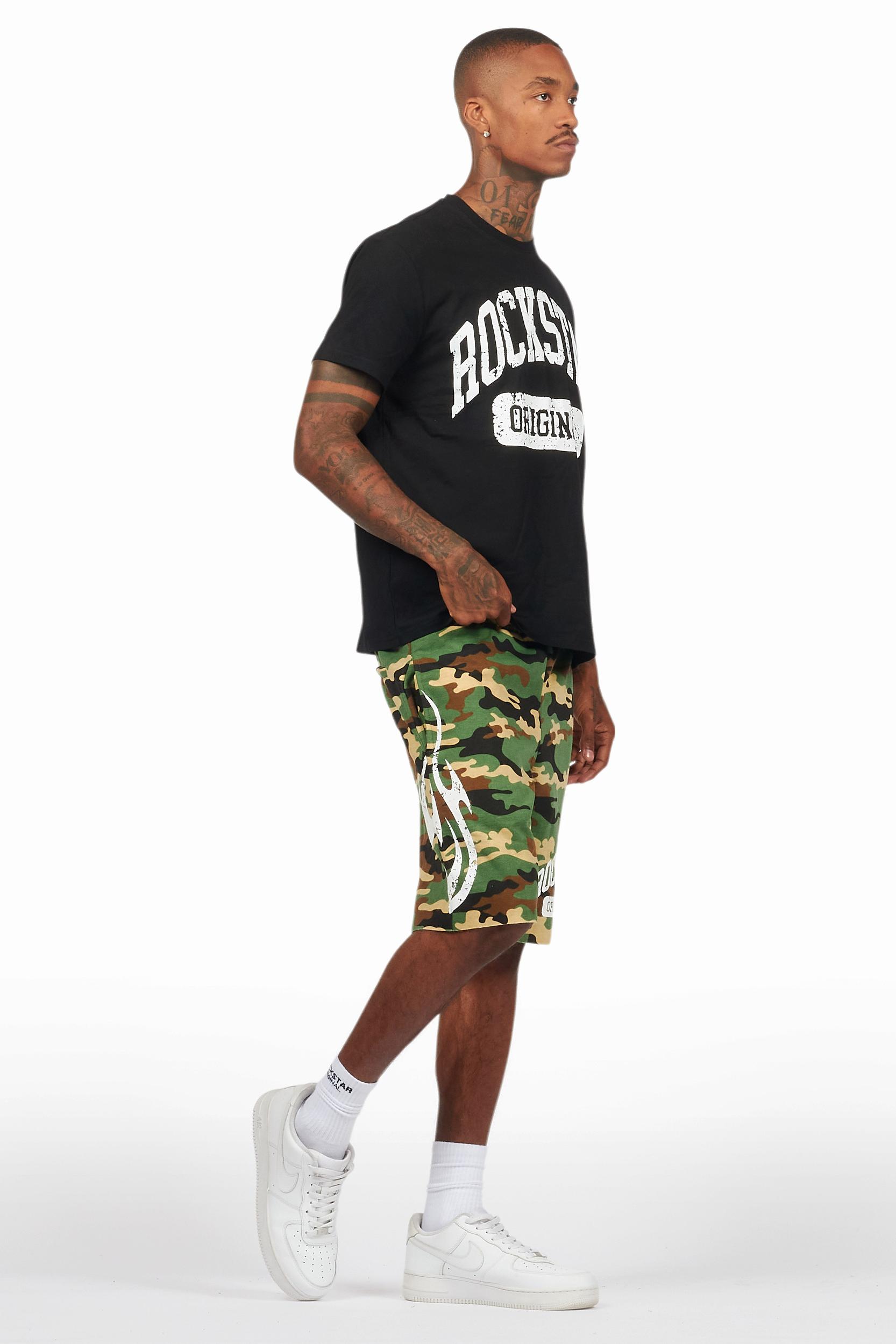 Members Black/Camo T-Shirt/Short Set Male Product Image