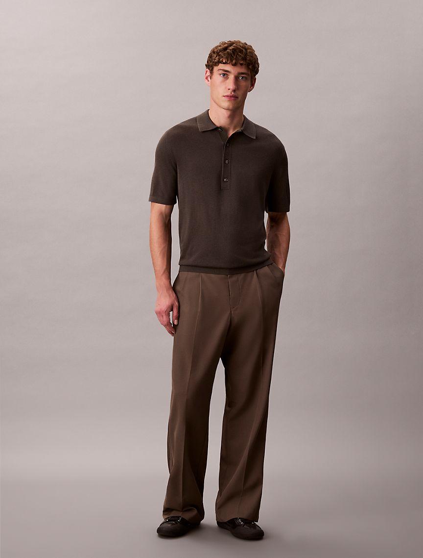 Silk Cashmere Polo Sweater Product Image