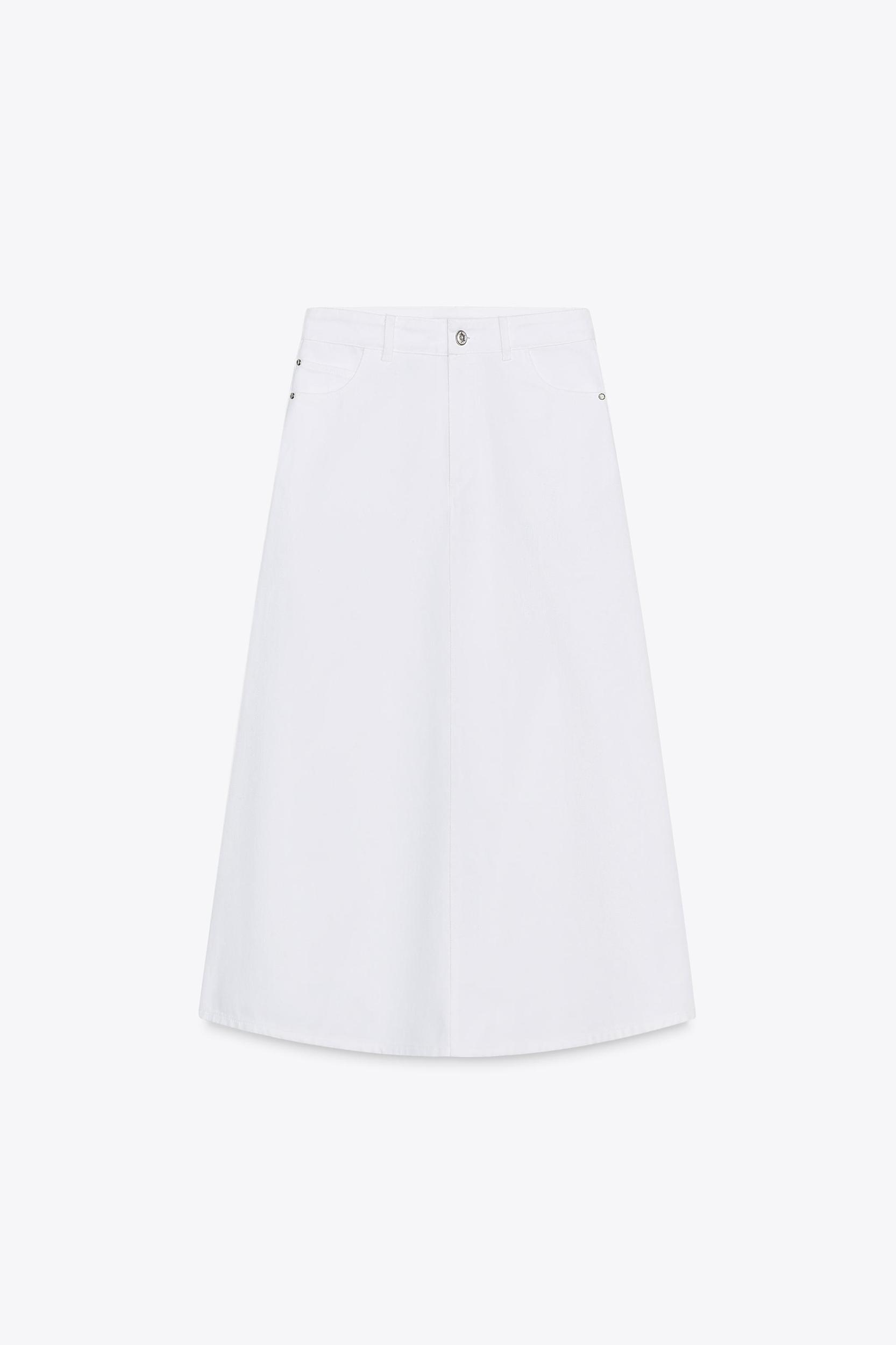 Z1975 LAYERED DENIM MIDI SKIRT Product Image