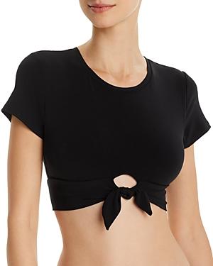 Robin Piccone Ava Solid Cropped T-Shirt Bikini Top Product Image