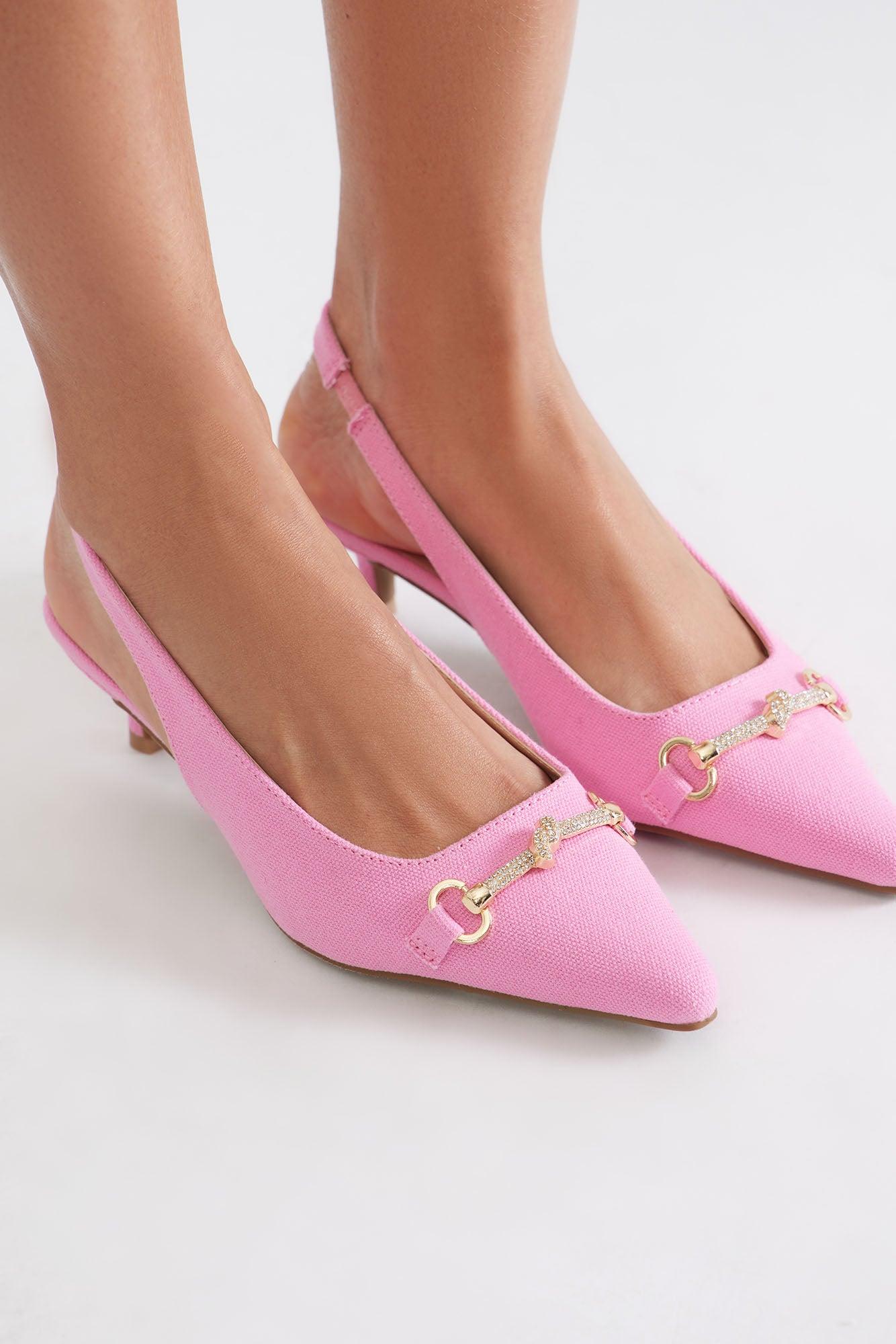 Enya Kitten Heel Pumps - Pink Product Image