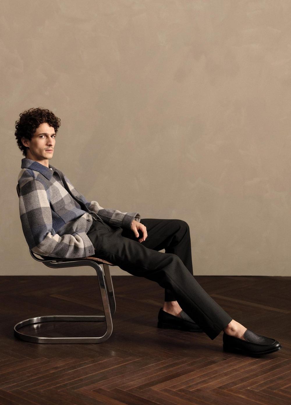 Plaid Italian Splittable Wool-Blend Shirt Jacket Product Image