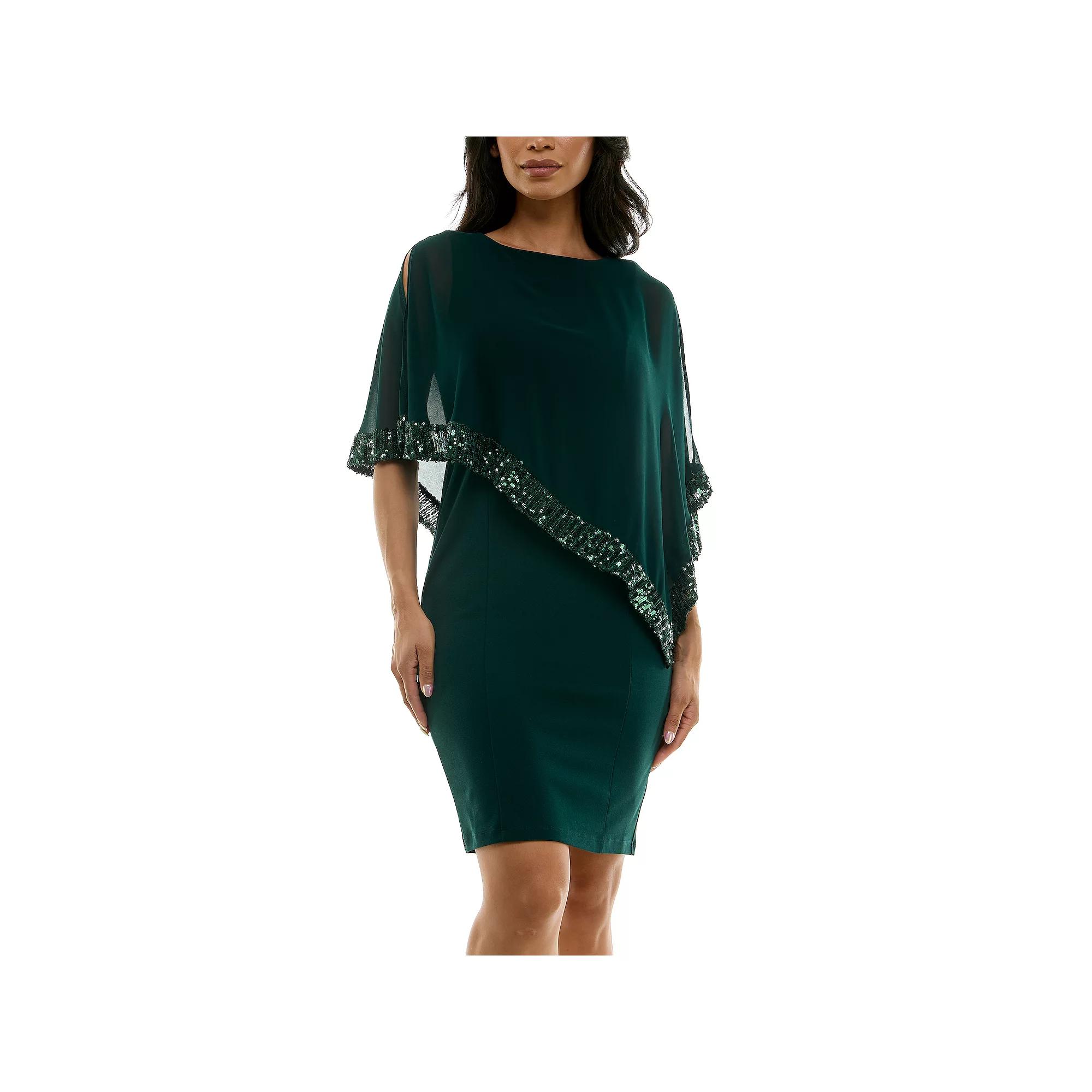 Women's Nina Leonard Popover Chiffon Shift Dress,  Product Image